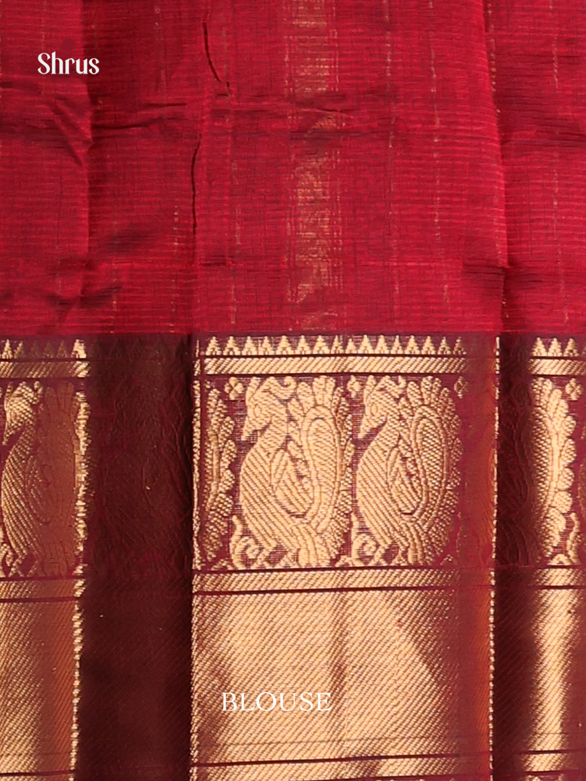 Maroon(Single Tone) - Mangalagiri silkcotton Saree - Shop on Shrus.com