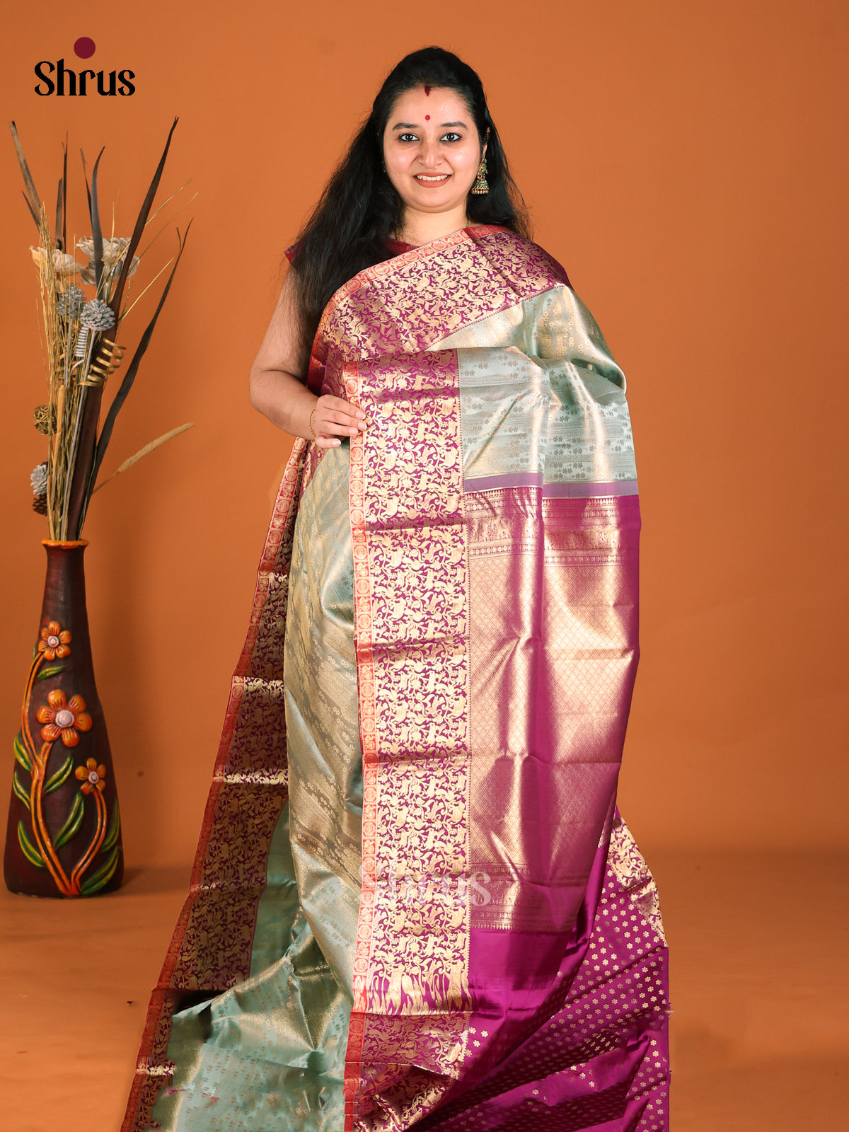 DHS14017-Kanchipuram silk - Shop on Shrus.com