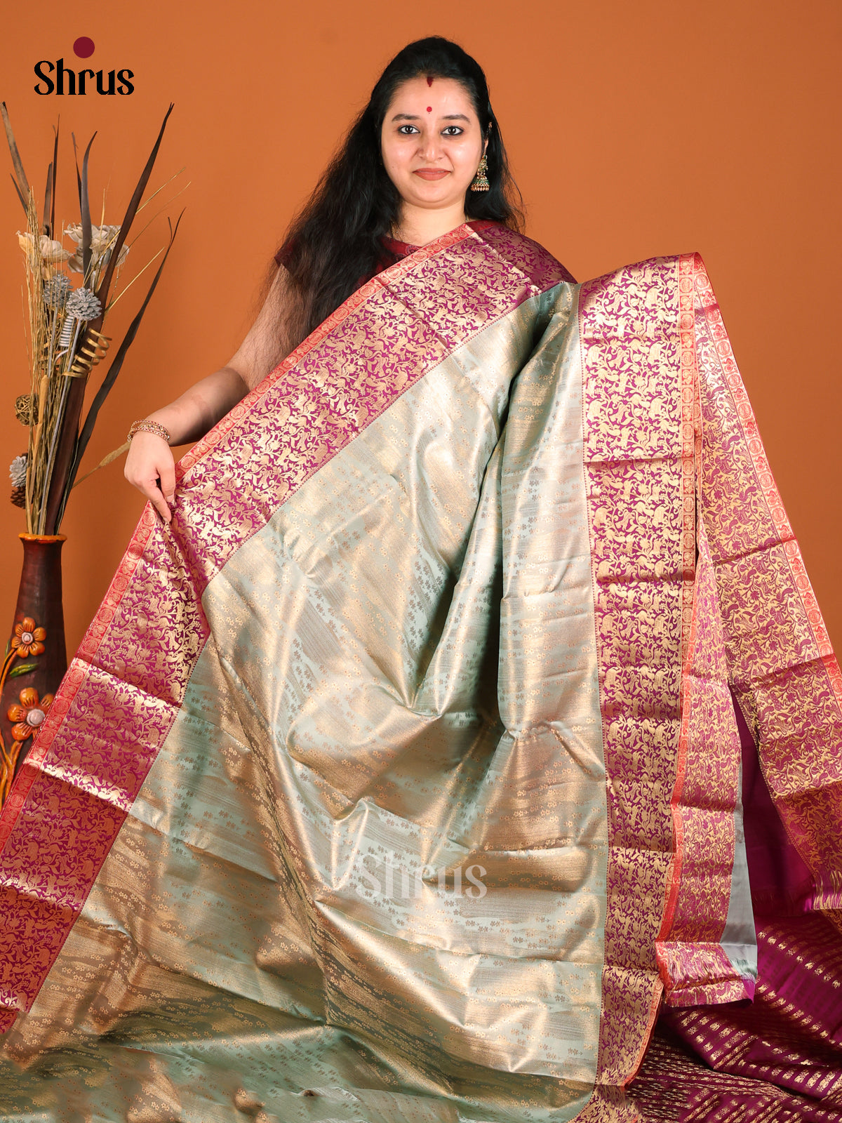 DHS14017-Kanchipuram silk - Shop on Shrus.com