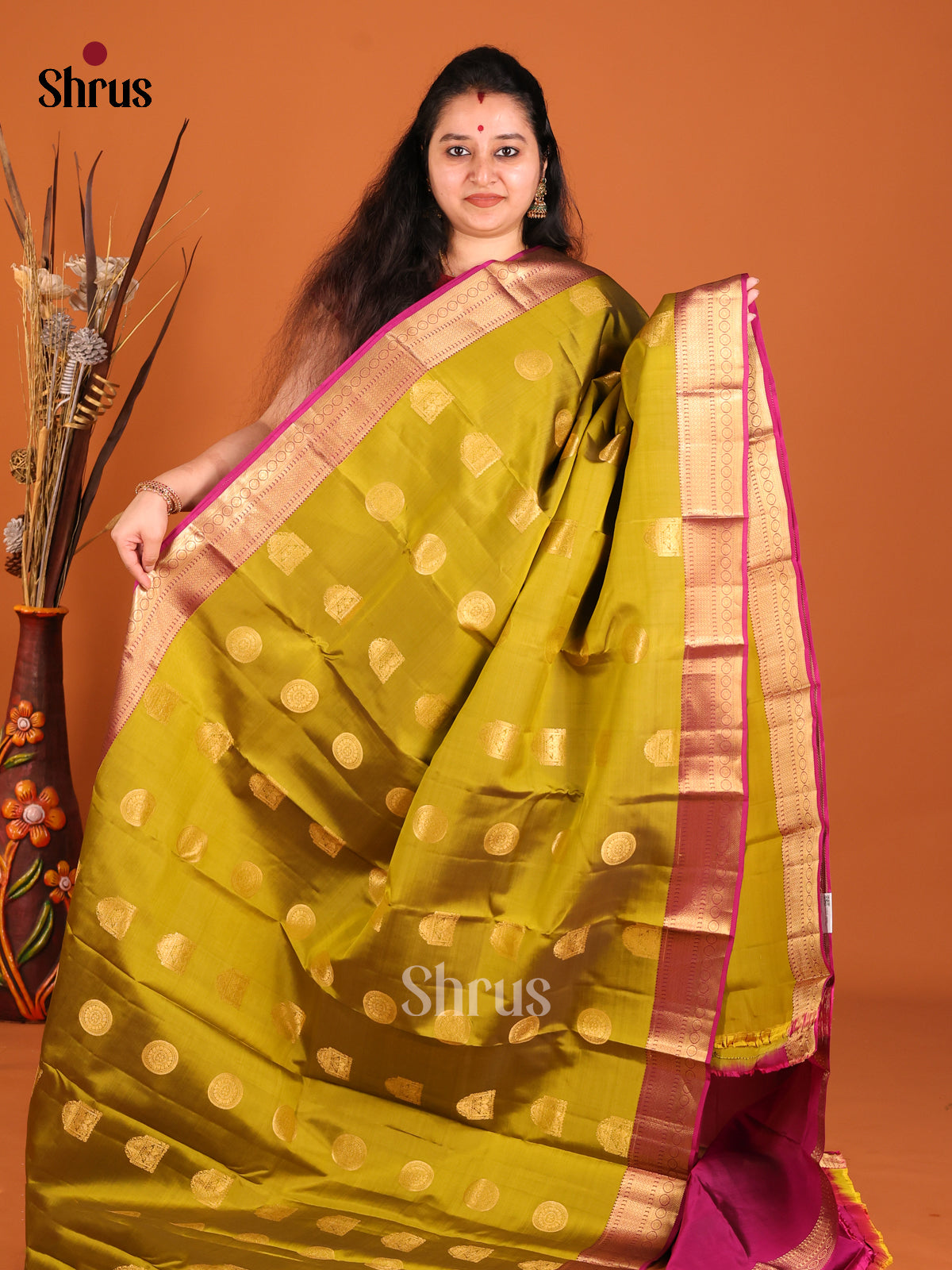 DHS16106 - Kanchipuram-halfpure Saree - Shop on Shrus.com