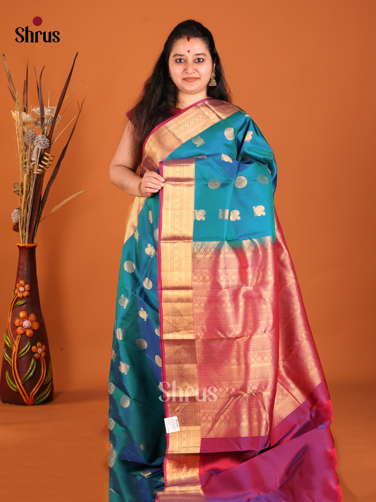 DHS16107 - Kanchipuram-halfpure Saree - Shop on Shrus.com