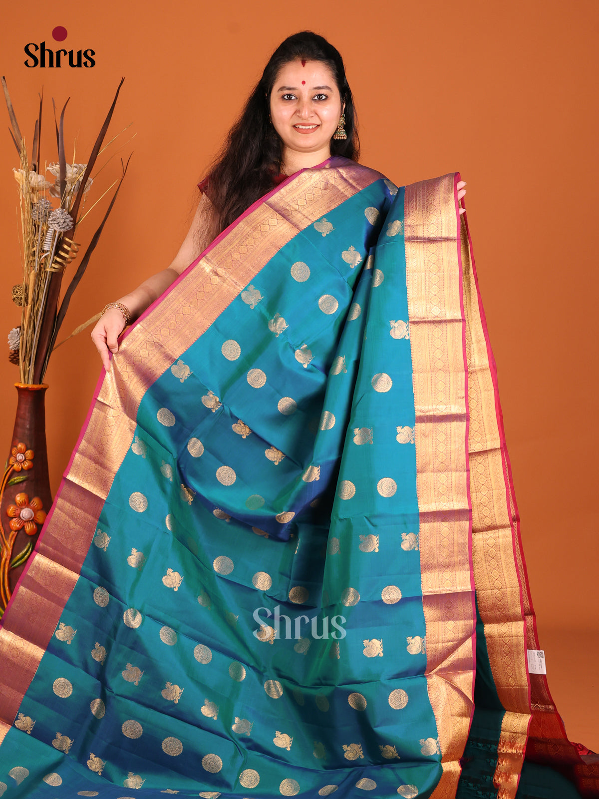 DHS16107 - Kanchipuram-halfpure Saree - Shop on Shrus.com