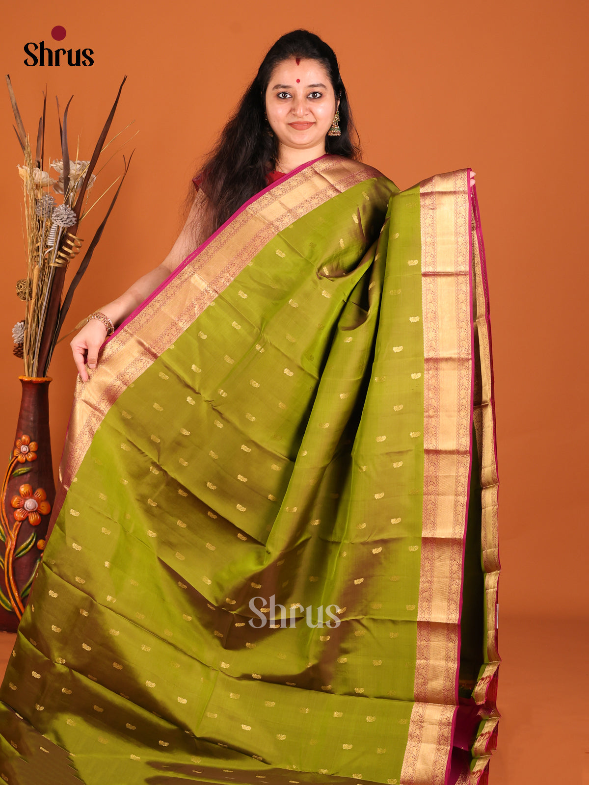 DHS16108 - Kanchipuram-halfpure Saree - Shop on Shrus.com