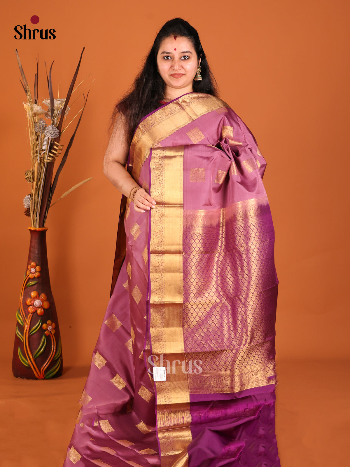 DHS16114 - Kanchipuram-halfpure Saree - Shop on Shrus.com