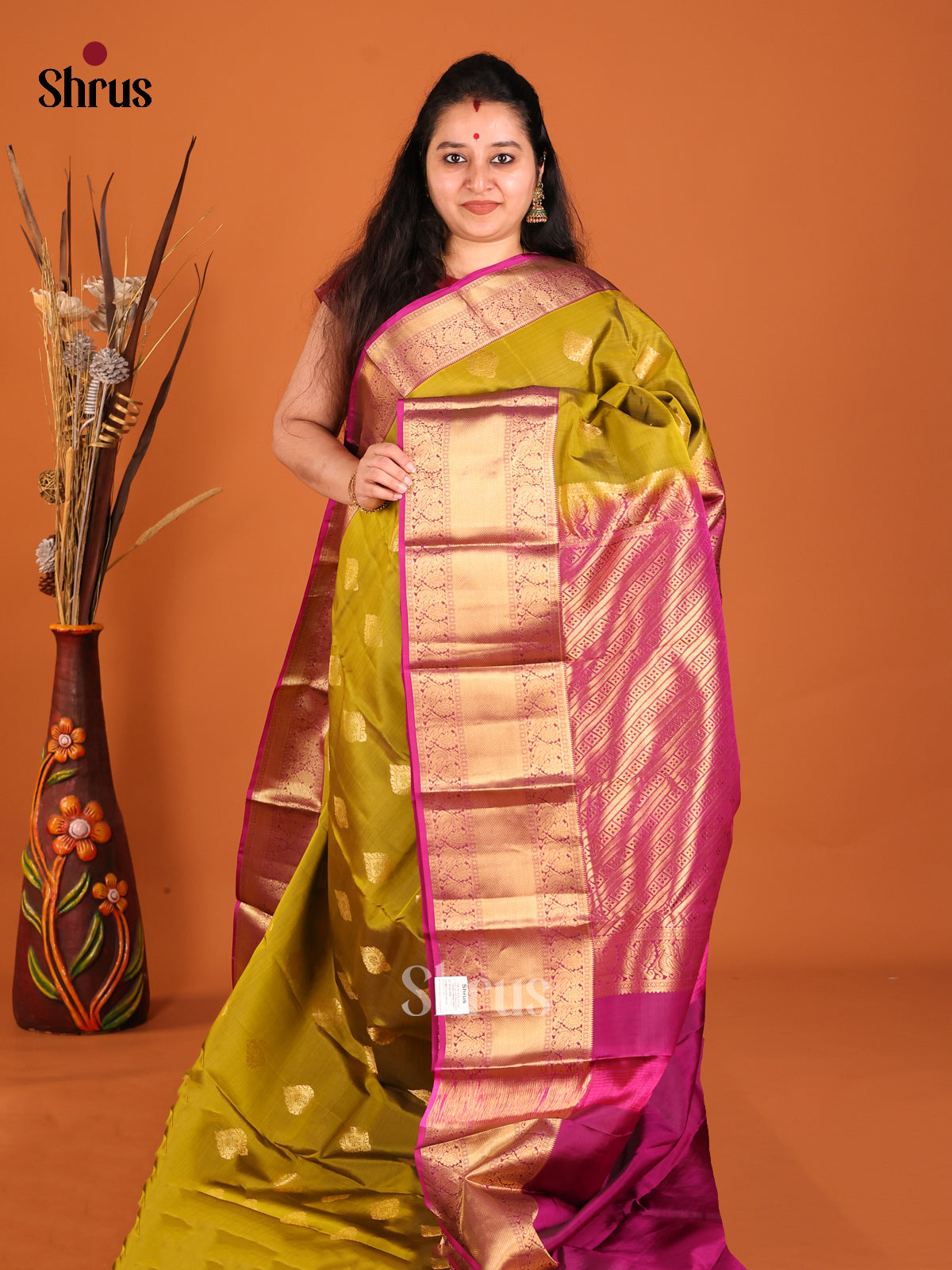 DHS16117 - Kanchipuram-halfpure Saree - Shop on Shrus.com