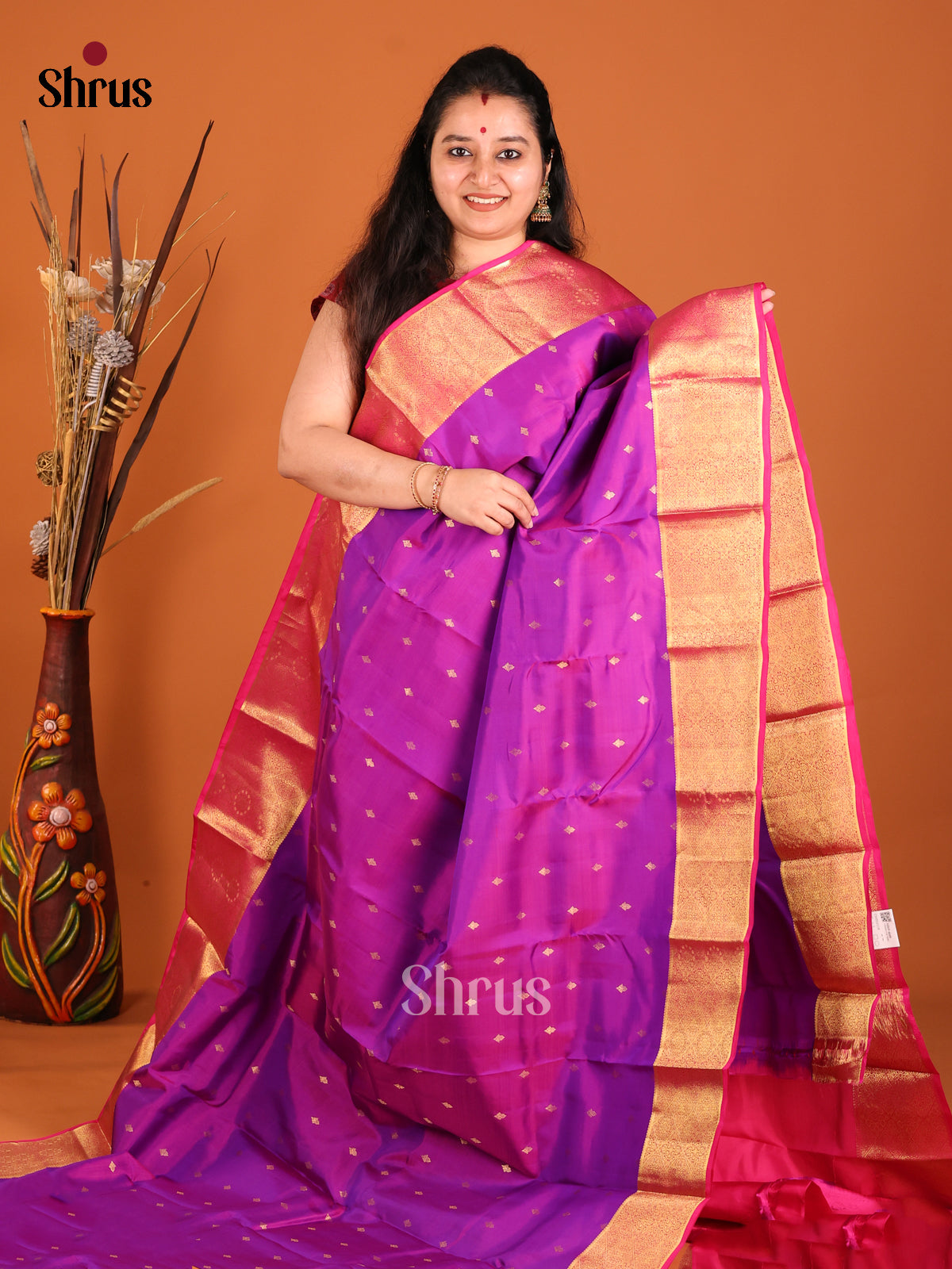 DHS16118 - Kanchipuram-halfpure Saree - Shop on Shrus.com