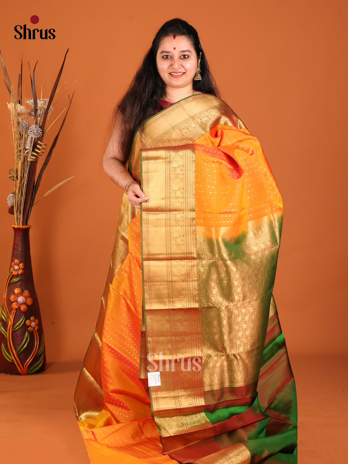 DHS16126 - Kanchipuram-halfpure Saree - Shop on Shrus.com