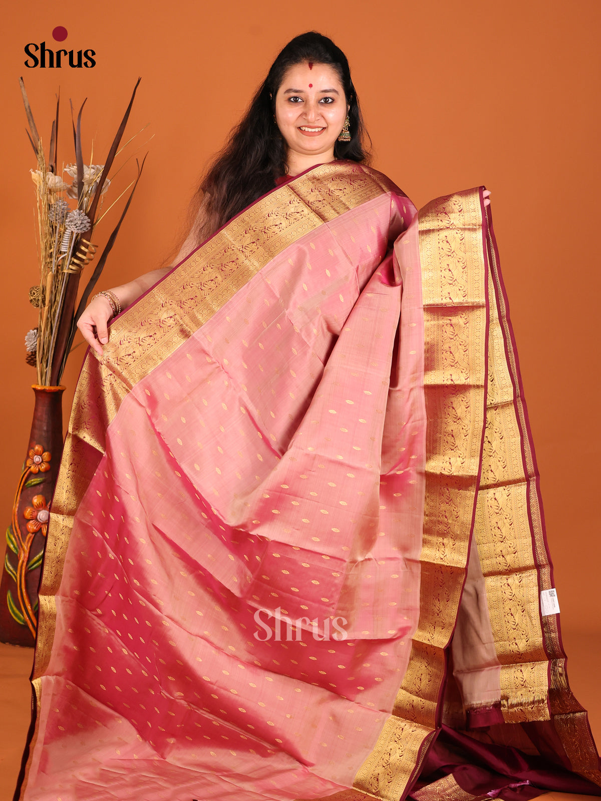 DHS16127 - Kanchipuram-halfpure Saree - Shop on Shrus.com
