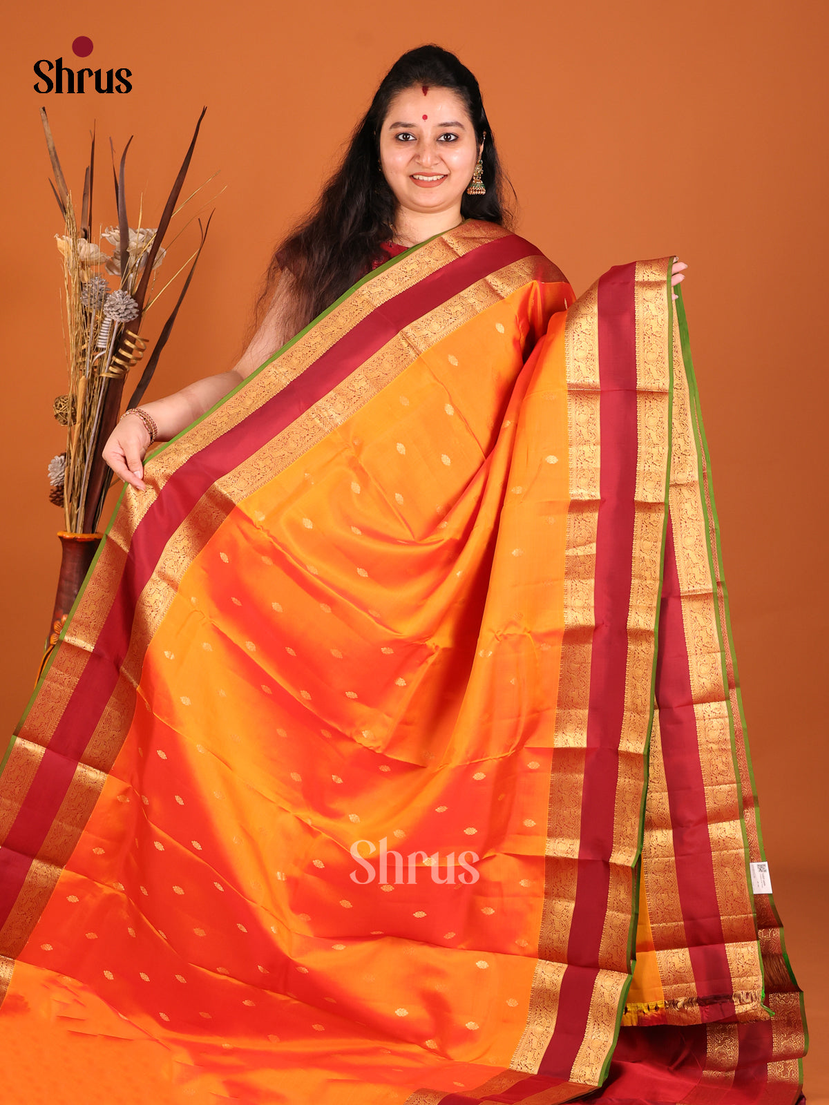 DHS16136 - Kanchipuram-halfpure Saree - Shop on Shrus.com