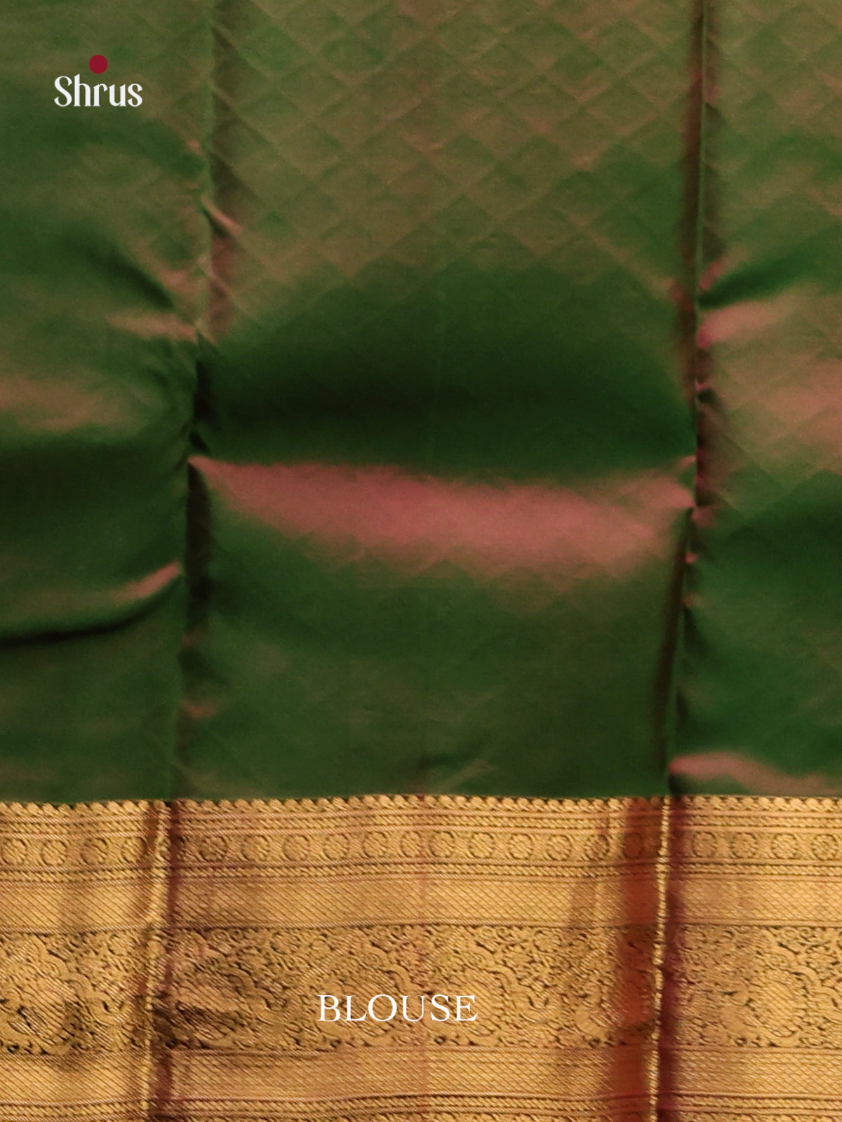 Orangish Pink & Green- Kanchipuram-halfpure Saree 2