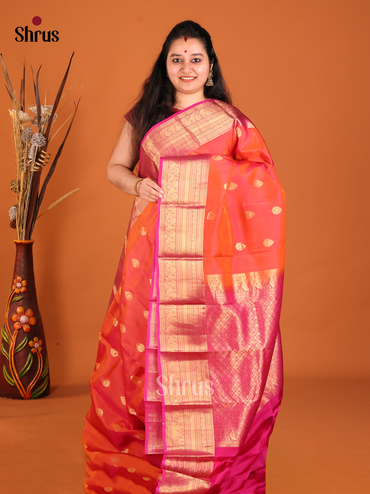 DHS16150 - Kanchipuram-halfpure Saree - Shop on Shrus.com