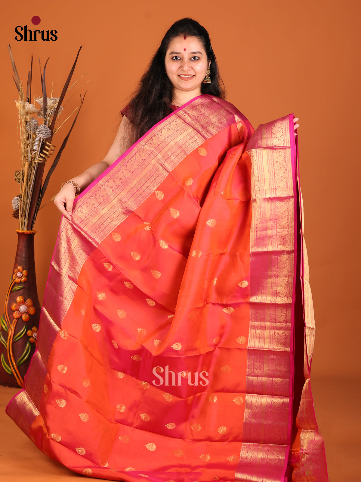 DHS16150 - Kanchipuram-halfpure Saree - Shop on Shrus.com