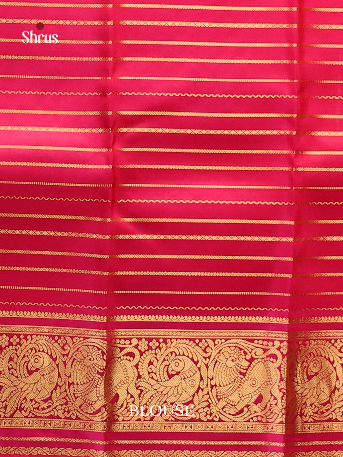 Orange & Pink - Kanchipuram-halfpure Saree -2
