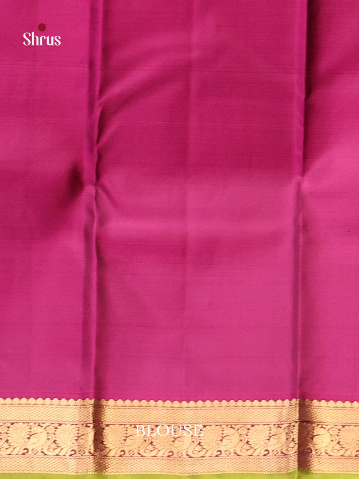 Green & Pink Kanchipuram Butta design Saree with peacock buttas zari border - Shop on Shrus.com