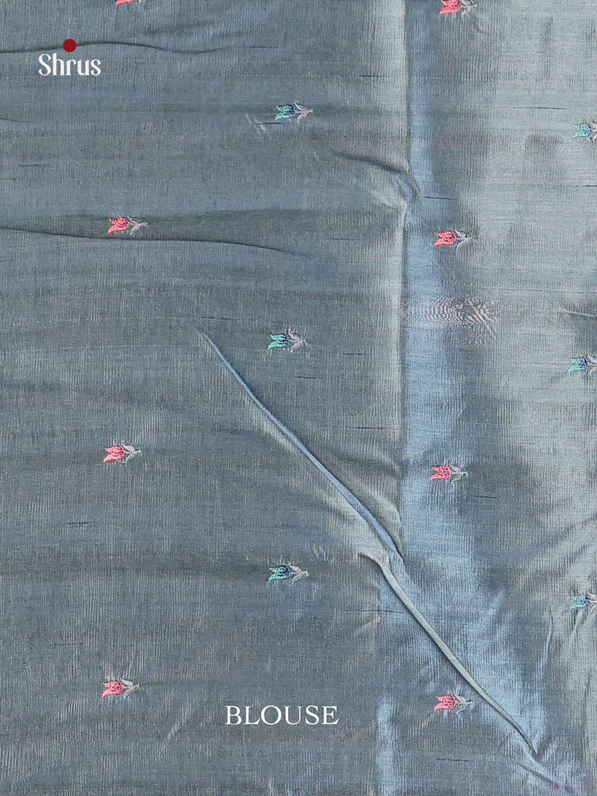 Power Blue - Semi Rawsilk Saree - Shop on Shrus.com