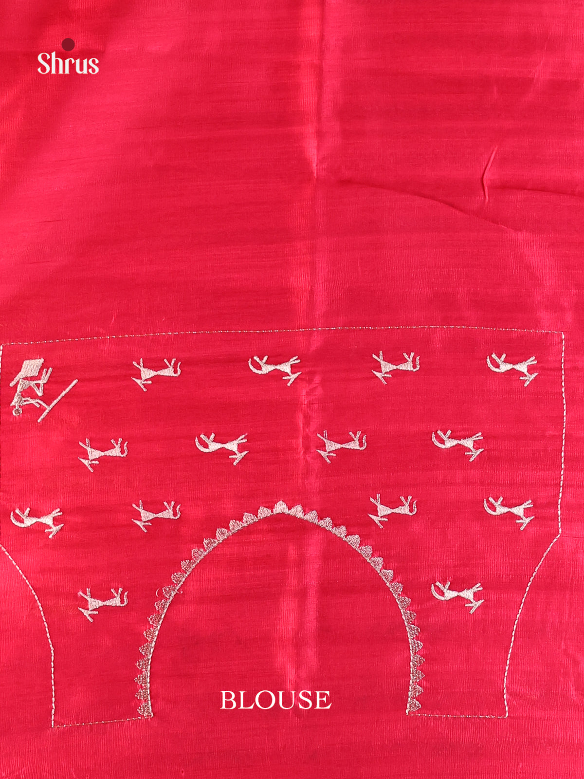 Pink - Semi Rawsilk Saree - Shop on Shrus.com