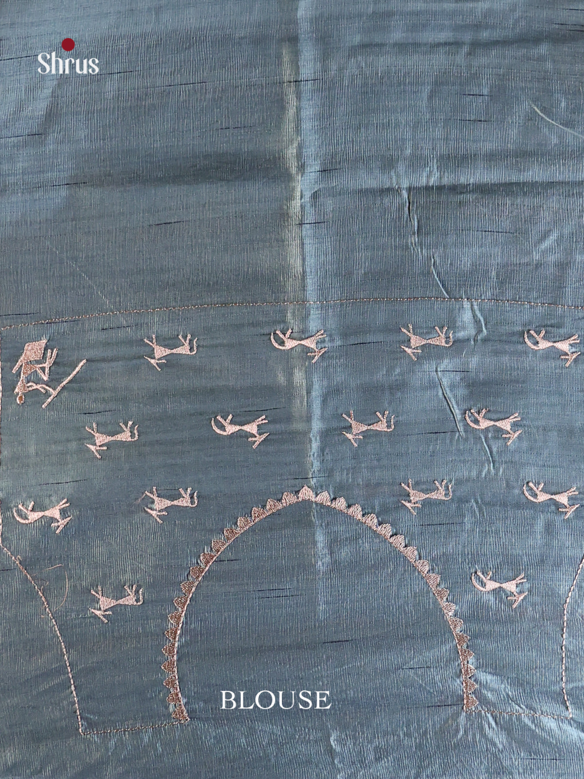 Grey  - Semi Rawsilk Saree - Shop on Shrus.com