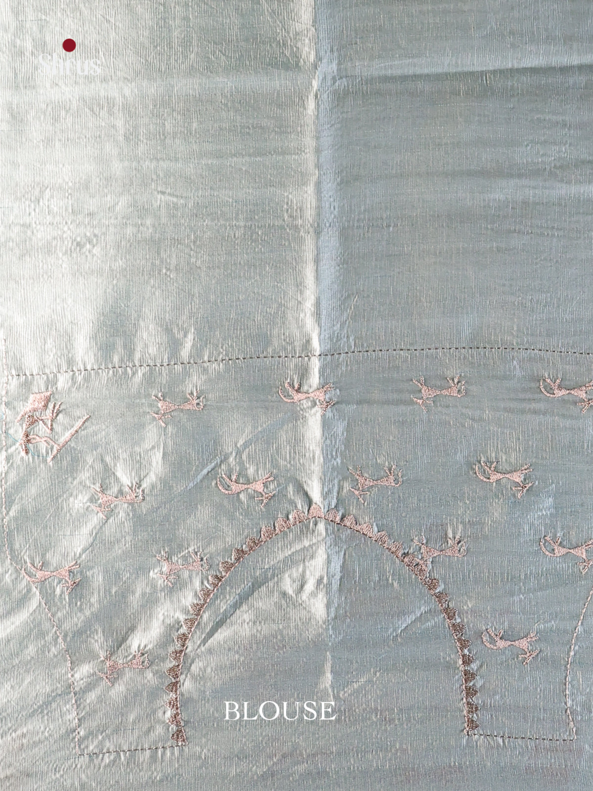 Pastel Blue - Semi Rawsilk Saree - Shop on Shrus.com