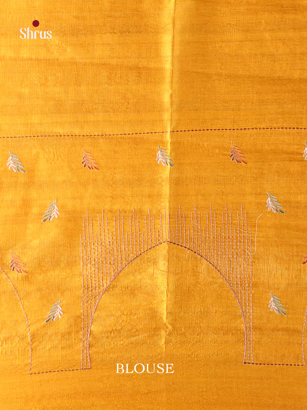 Mustard - Semi Rawsilk Saree - Shop on Shrus.com