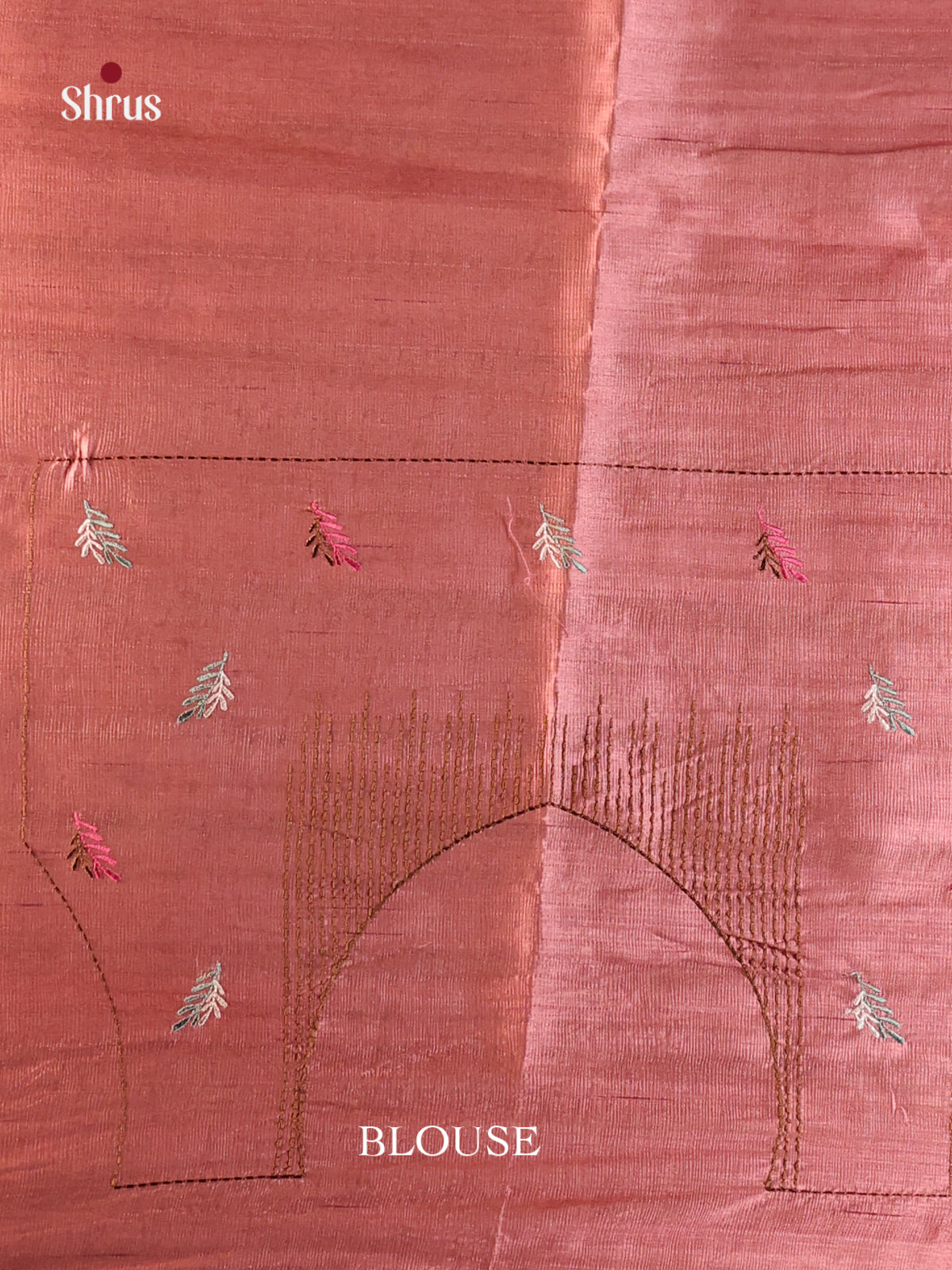 Dusty Brown - Semi Rawsilk Saree - Shop on Shrus.com