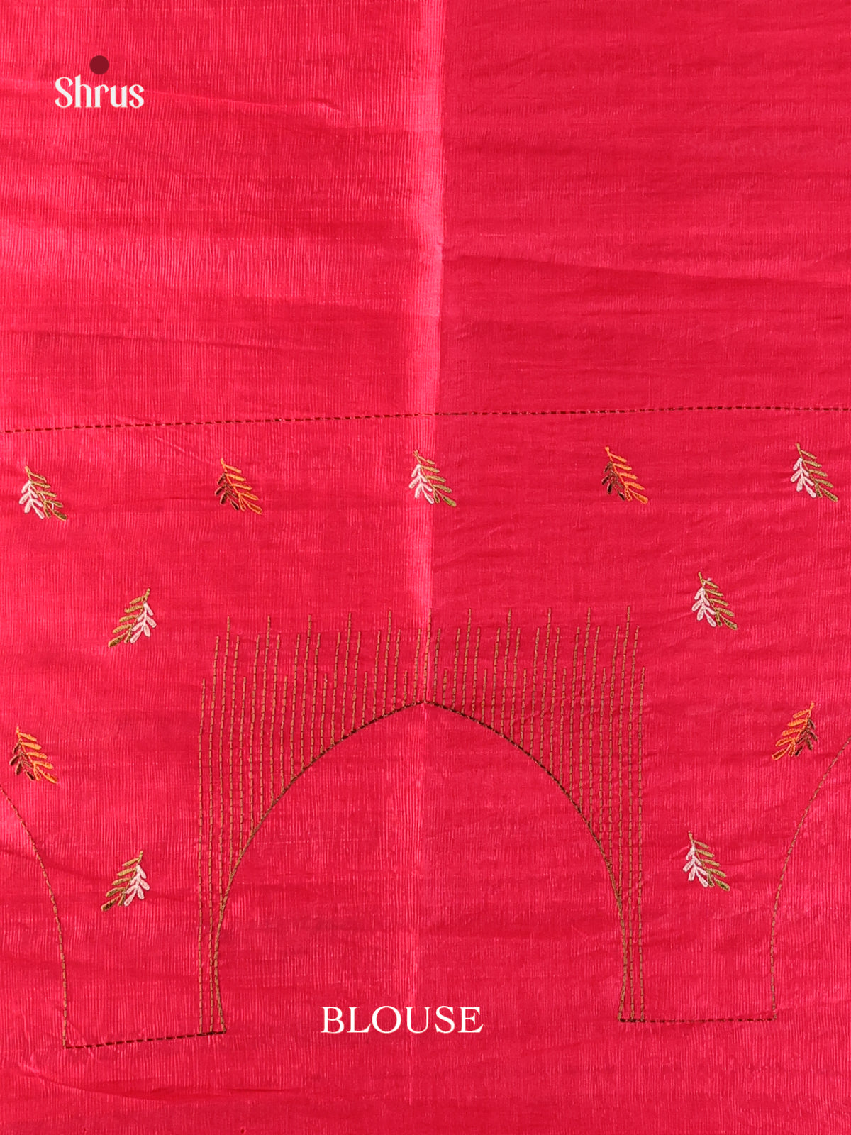 Red - Semi Rawsilk Saree - Shop on Shrus.com