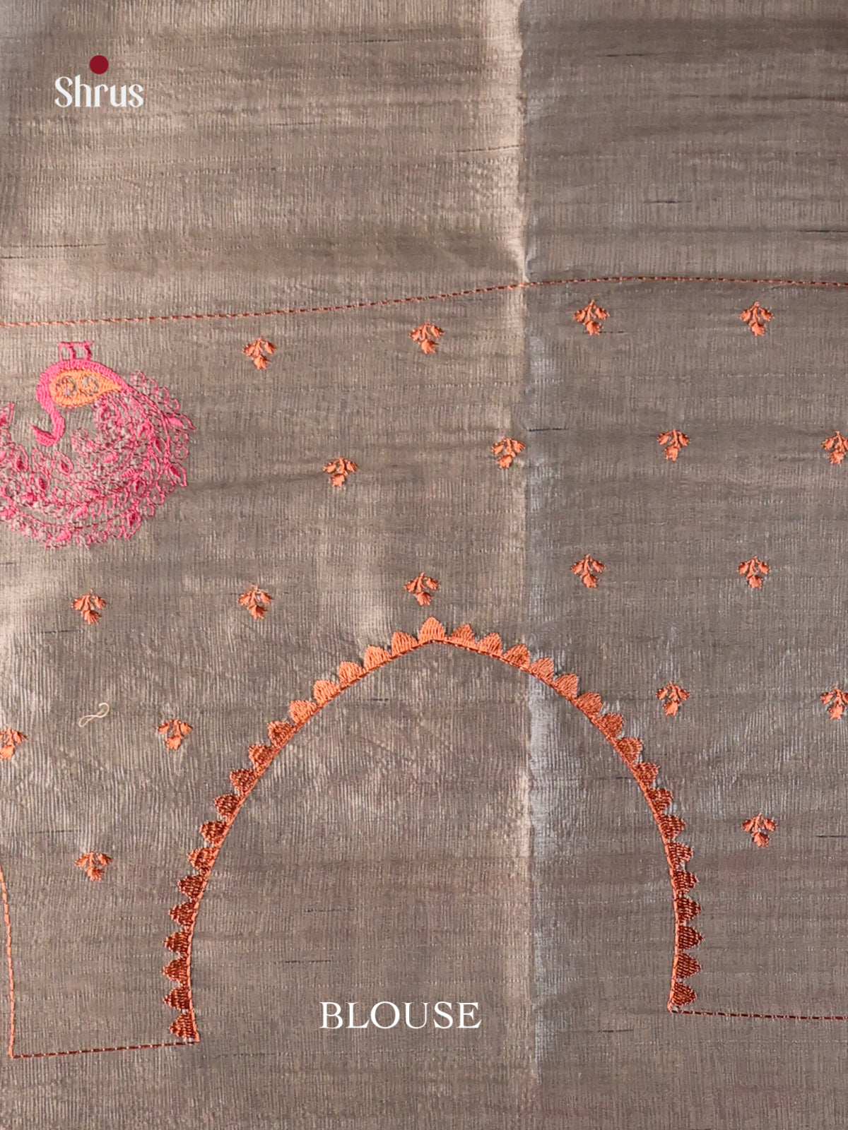 Grey- Semi Rawsilk Saree - Shop on Shrus.com