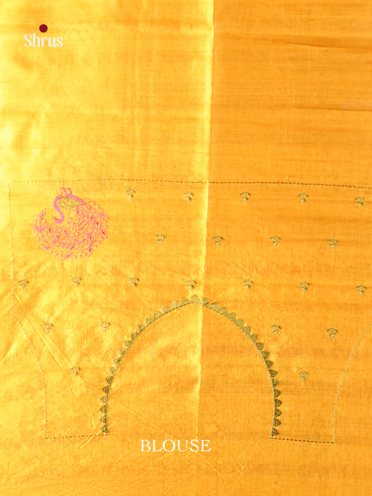 Mustard- Semi Rawsilk Saree - Shop on Shrus.com