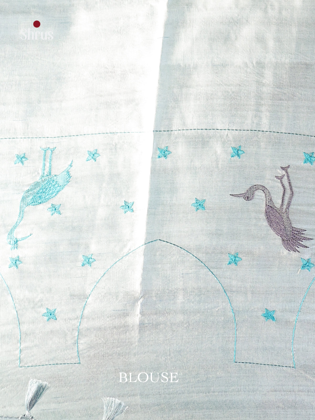 Light Blue - Semi Rawsilk Saree - Shop on Shrus.com