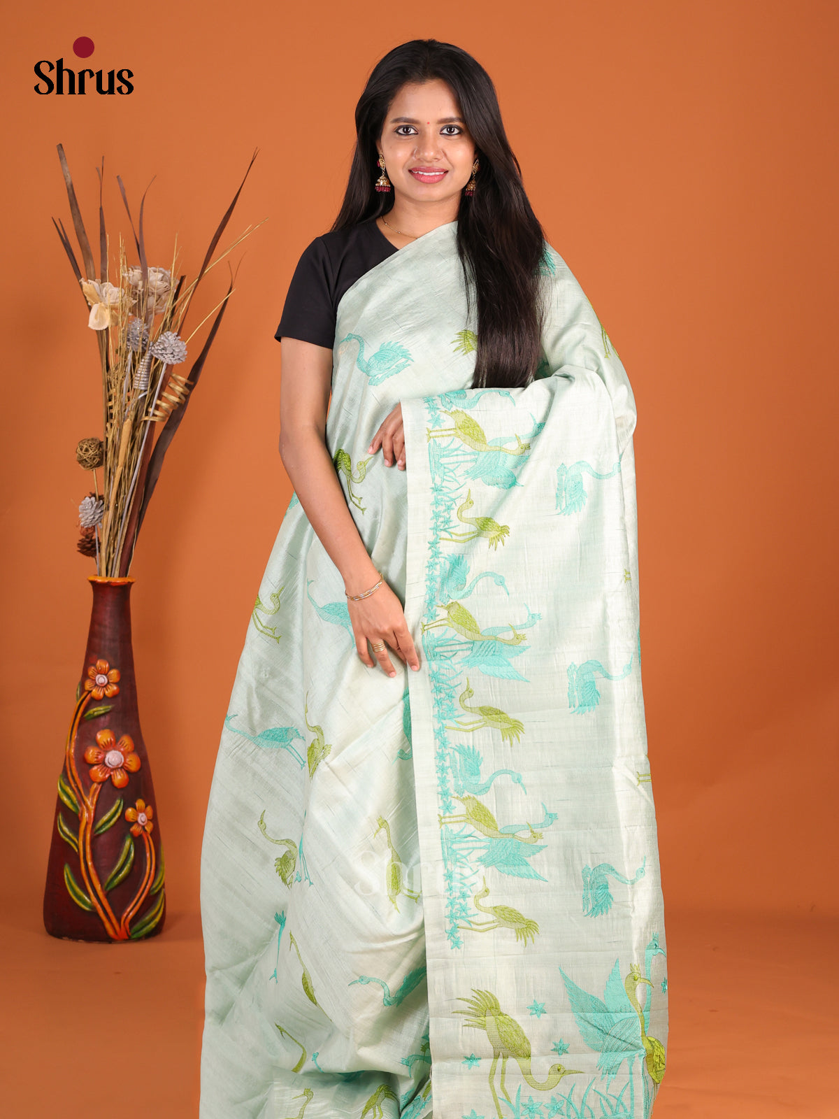Pastel Green - Semi Rawsilk Saree