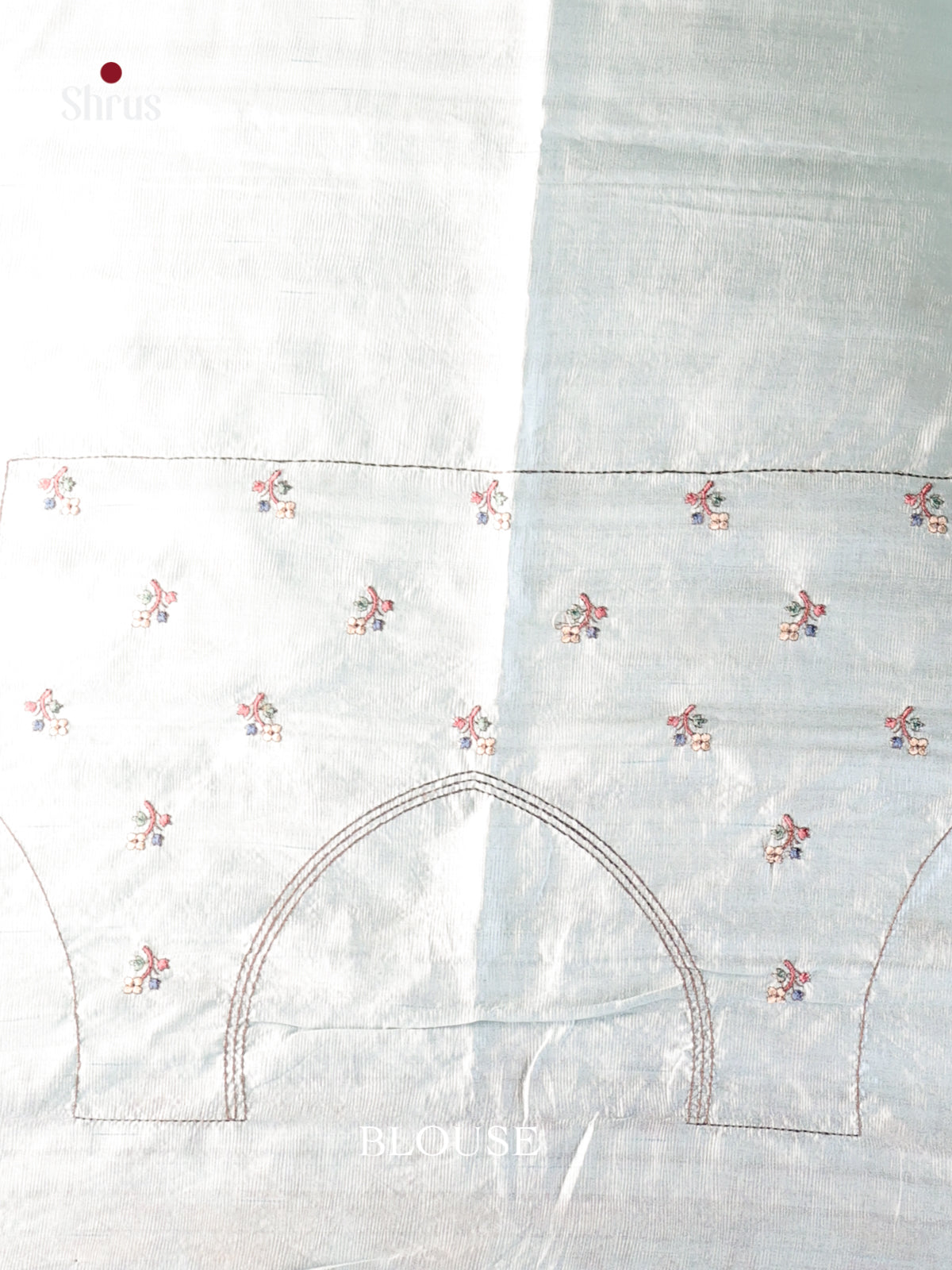 Light Blue - Semi Rawsilk Saree - Shop on Shrus.com