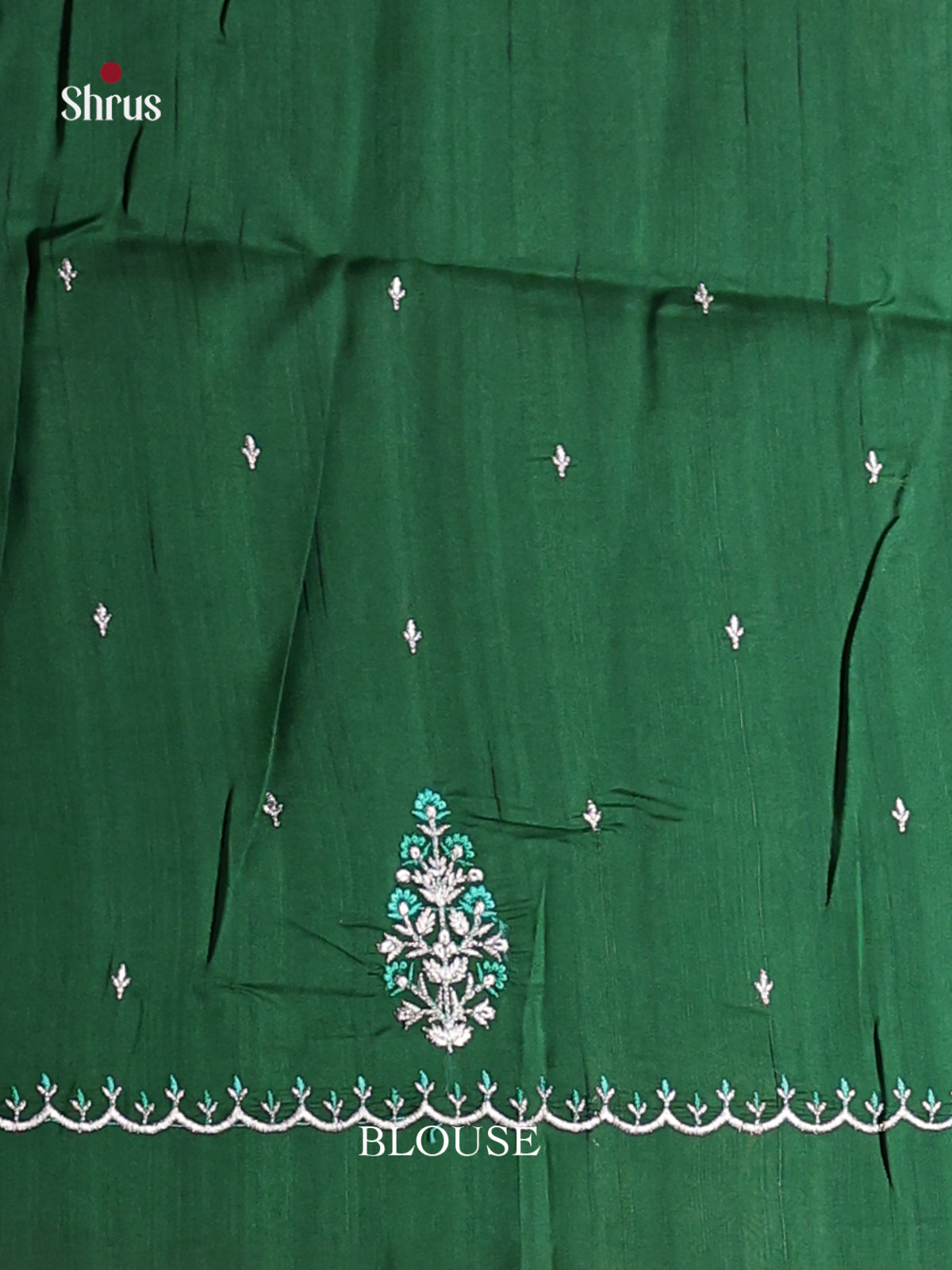 Green - Semi Rawsilk Saree - Shop on Shrus.com