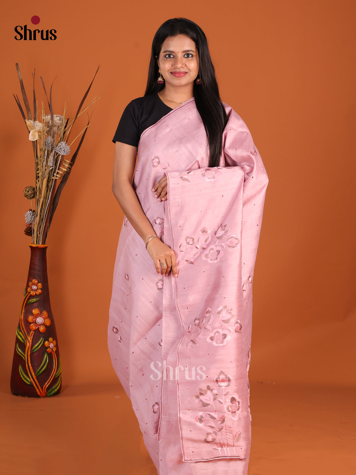 Lavender - Semi Rawsilk Saree - Shop on Shrus.com