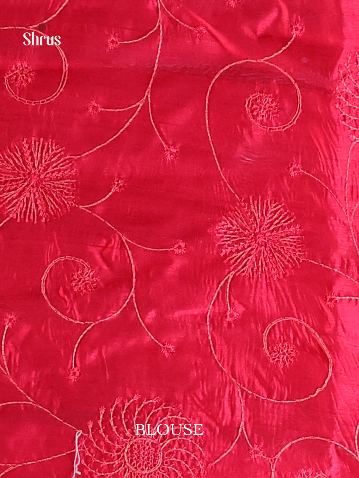 Red - Semi Rawsilk Saree - Shop on Shrus.com