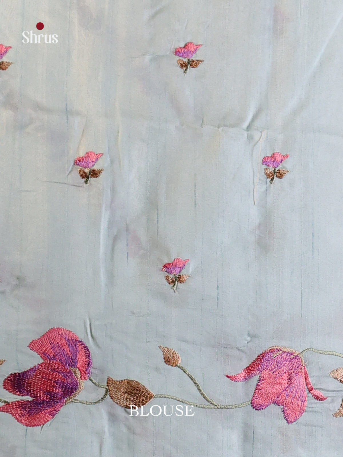 Light Blue - Semi Rawsilk Saree