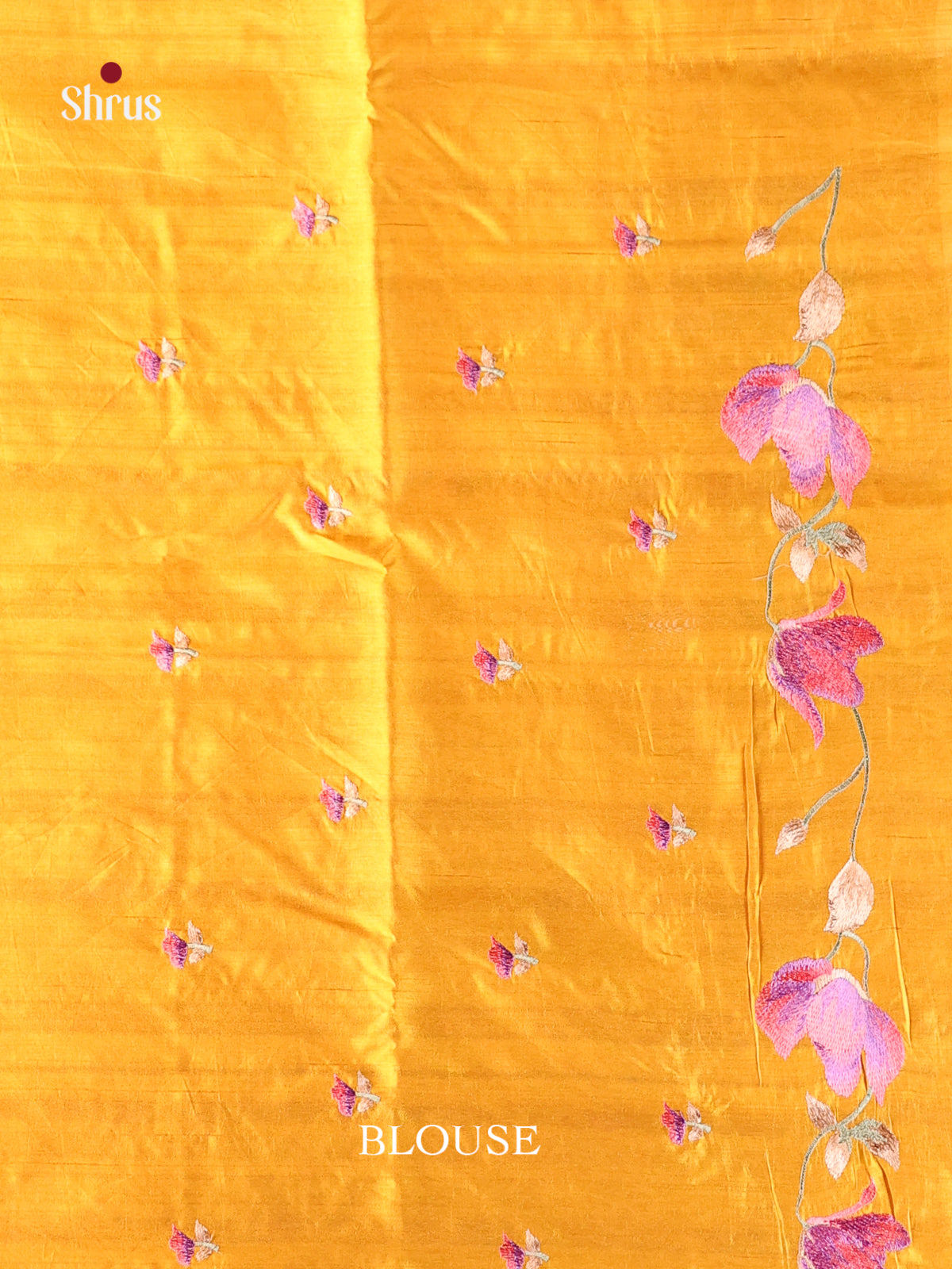 Mustard - Semi Rawsilk Saree - Shop on Shrus.com