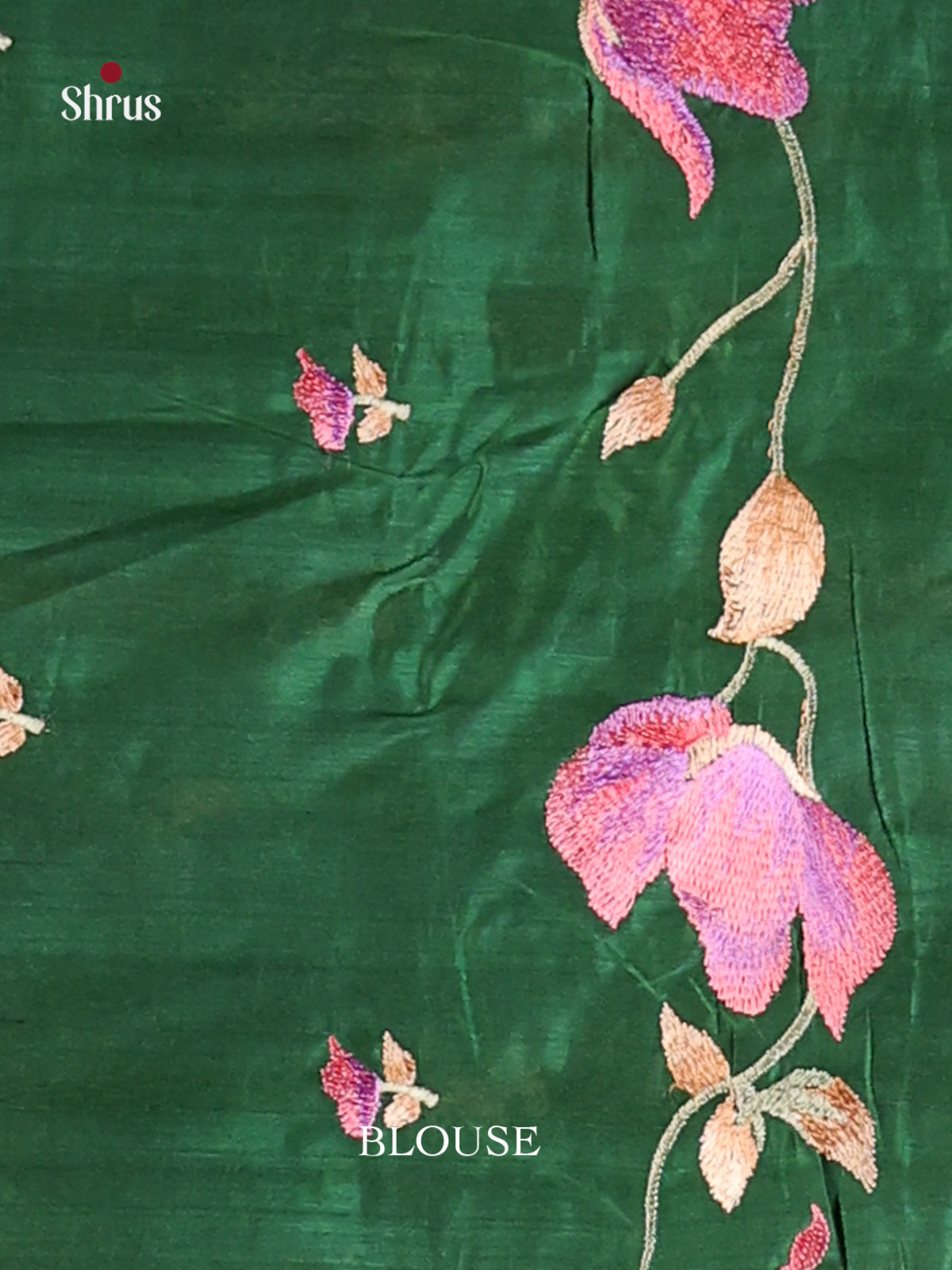 Green - Semi Rawsilk Saree - Shop on Shrus.com