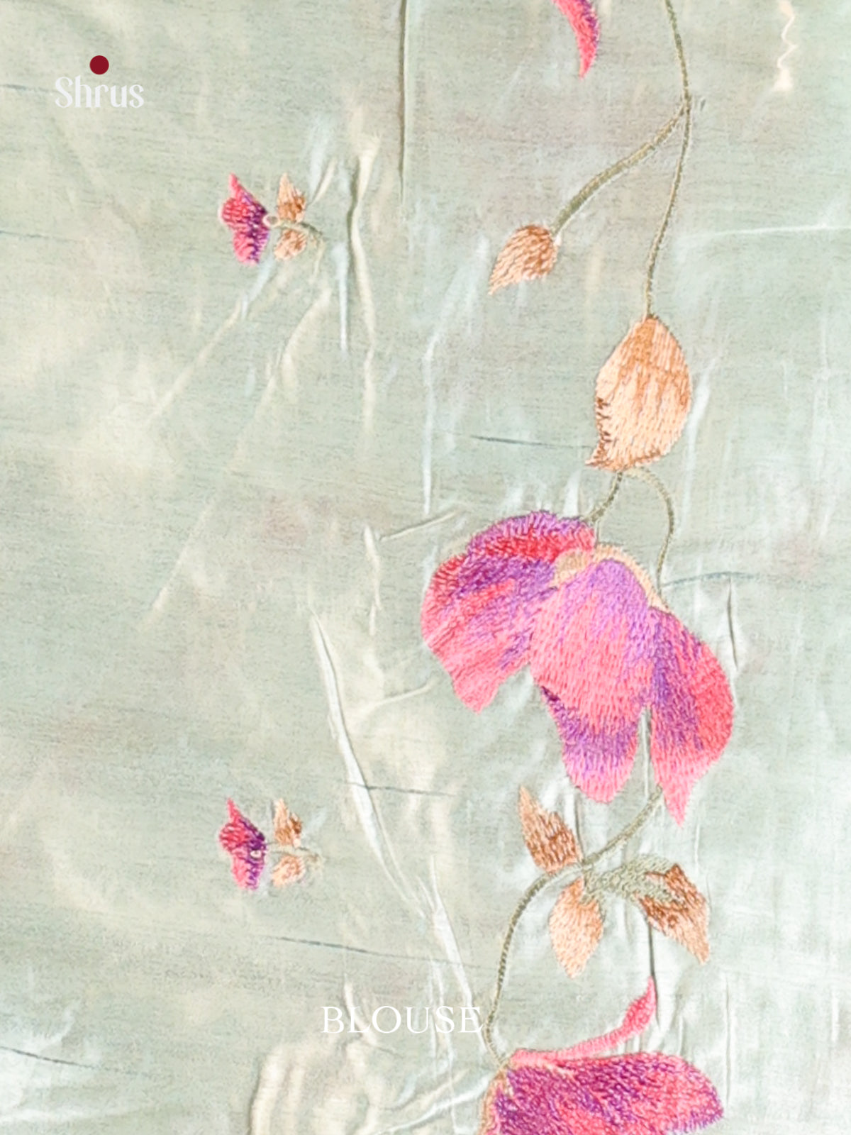 Ice green - Semi Rawsilk Saree