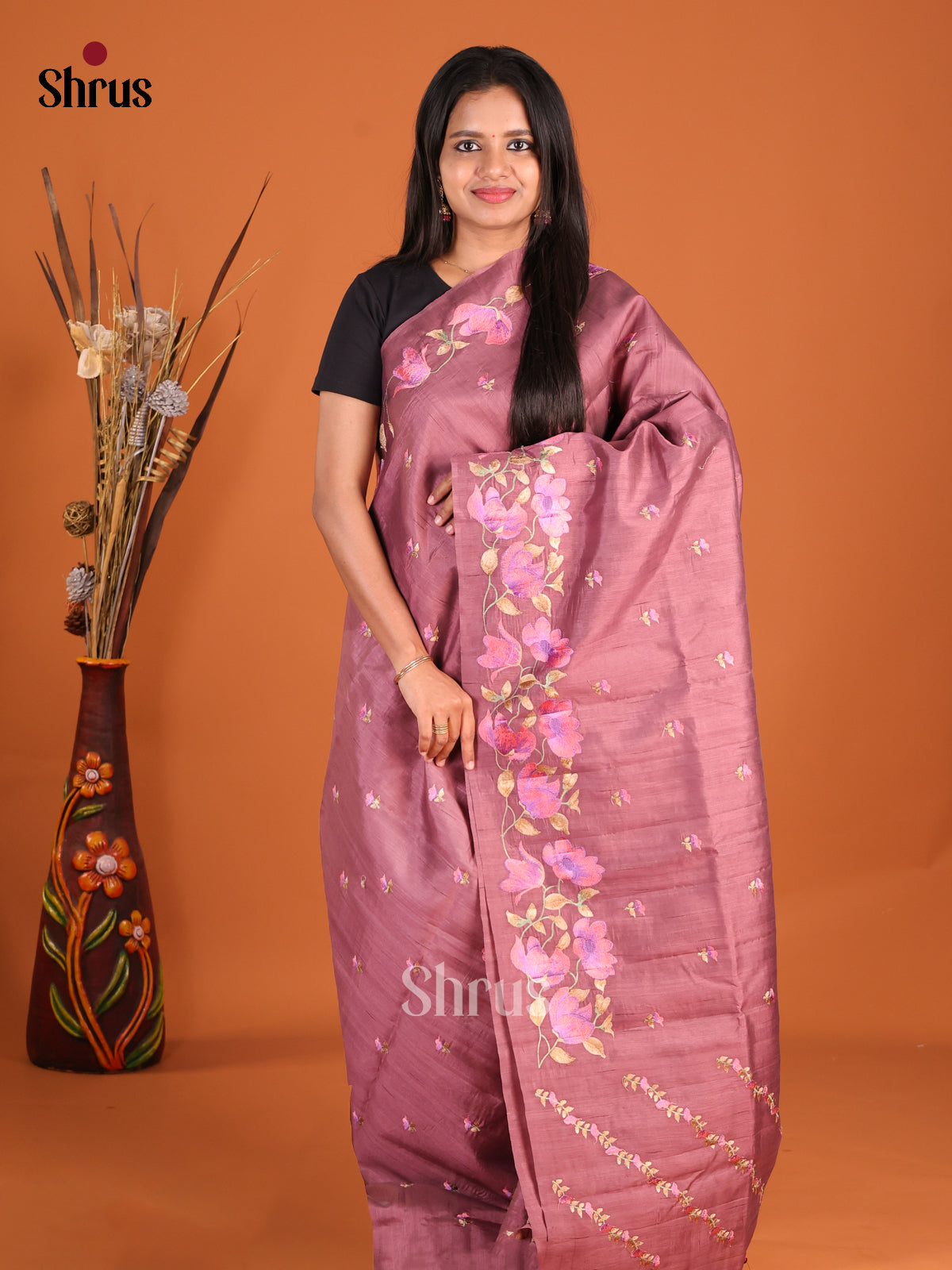Onion Peel - Semi Rawsilk Saree