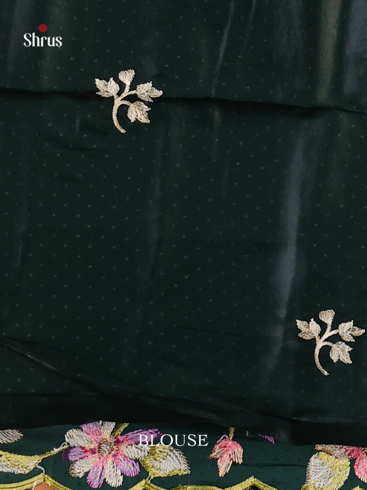 Dark Green - Semi Rawsilk Saree - Shop on Shrus.com