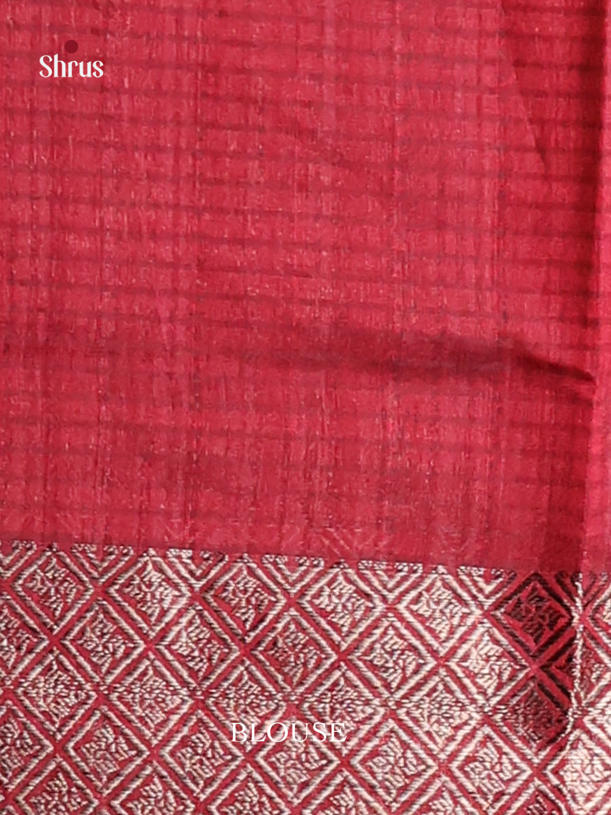 Maroon - Semi Jute Saree - Shop on Shrus.com