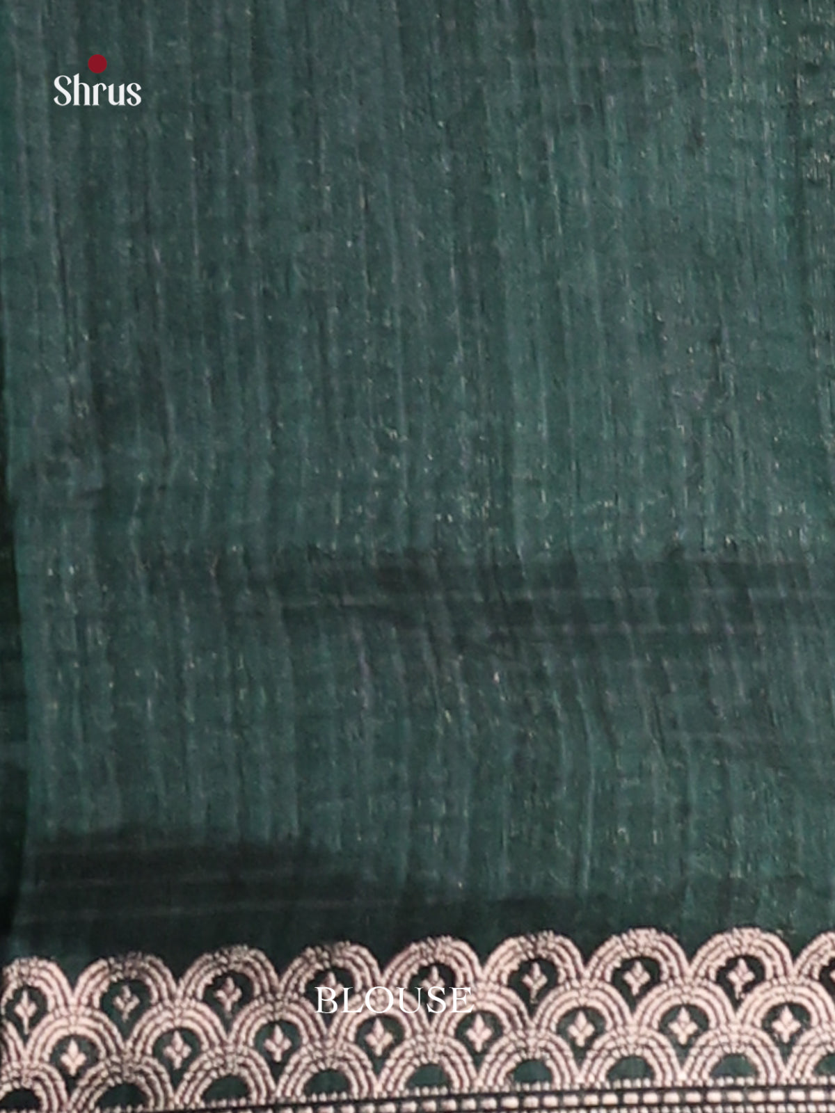 Dark Green - Semi Jute Saree - Shop on Shrus.com