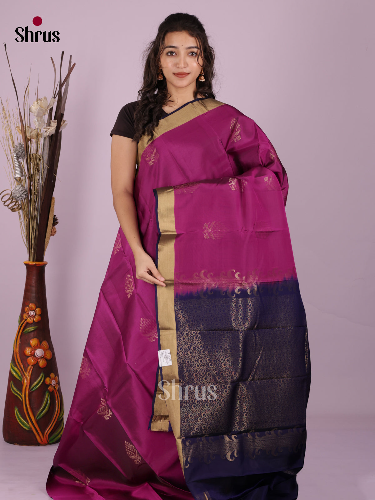 DHS20145 - Softsilk-halfpure Saree - Shop on Shrus.com