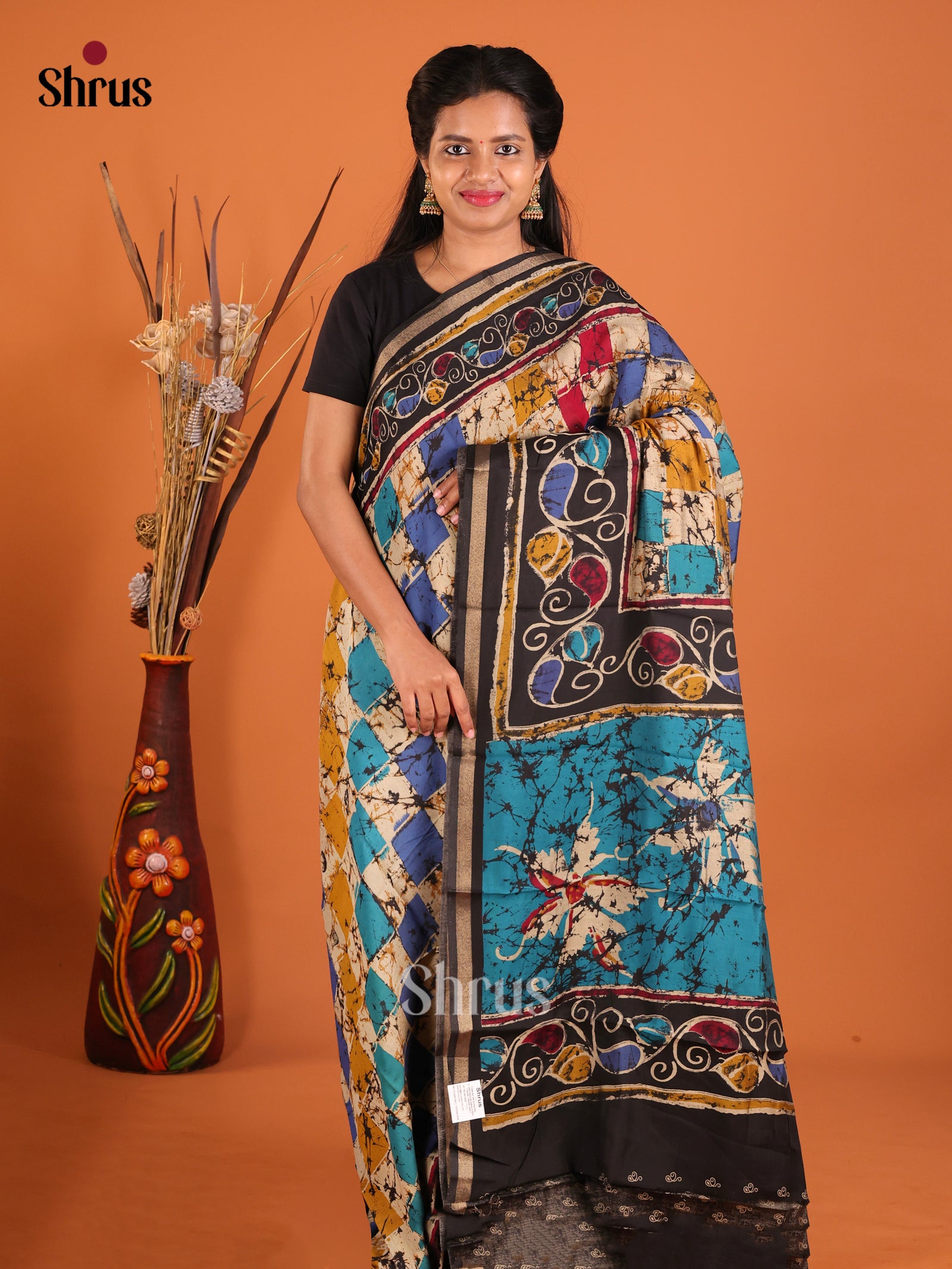 Blue & Black - Art Modal Saree