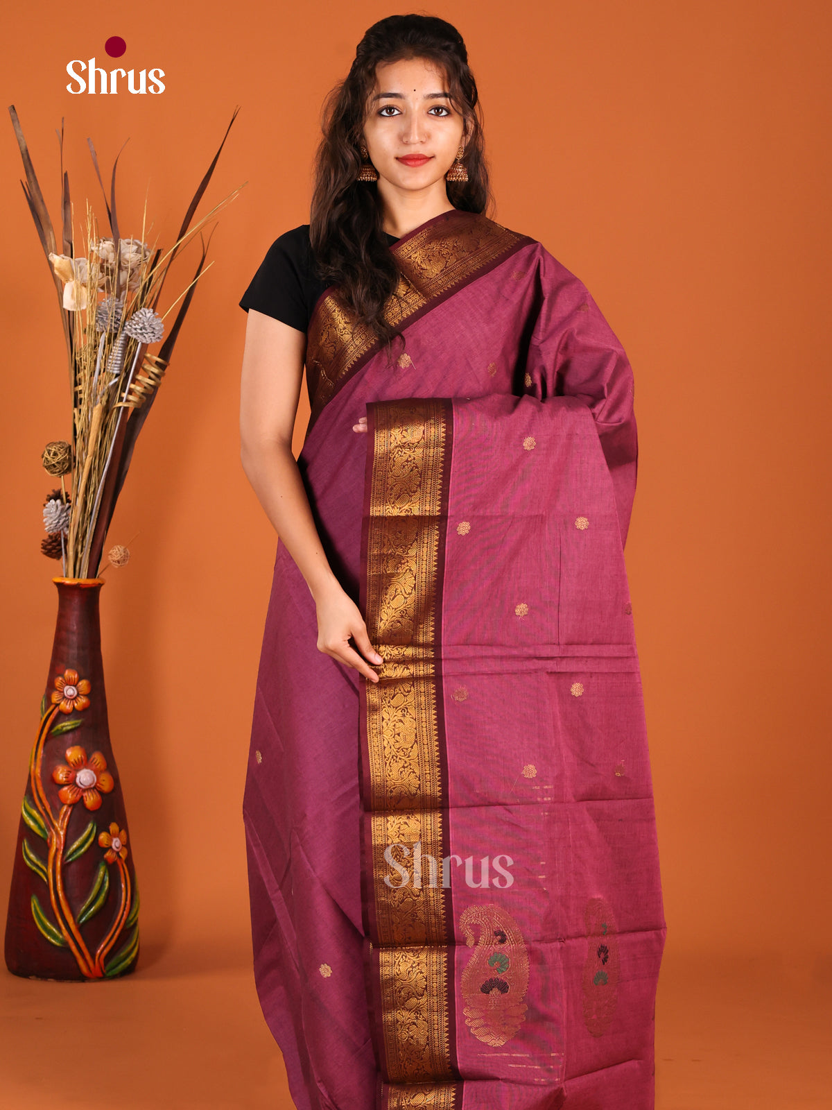 Purple & Maroon- Chettinad Cotton Saree