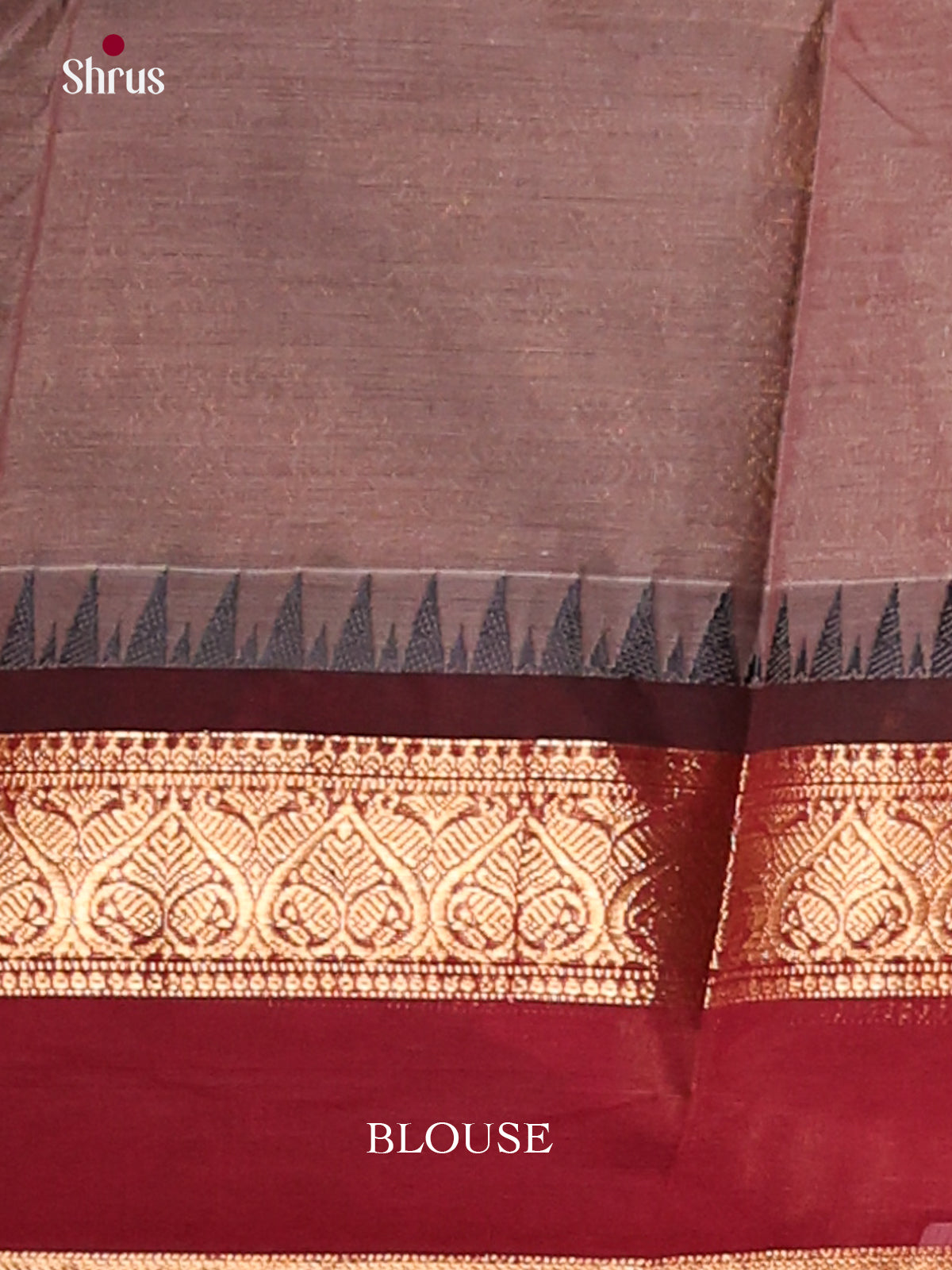 Grey & Maroon- Chettinad Cotton Saree