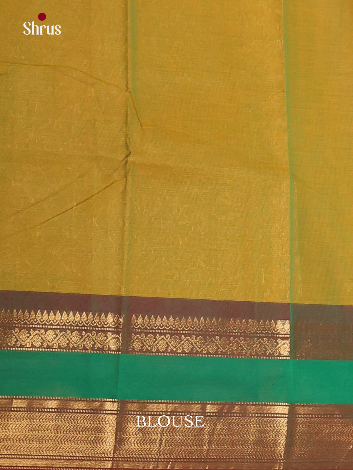 Mustardy Green & Maroon  - Chettinad Cotton Saree