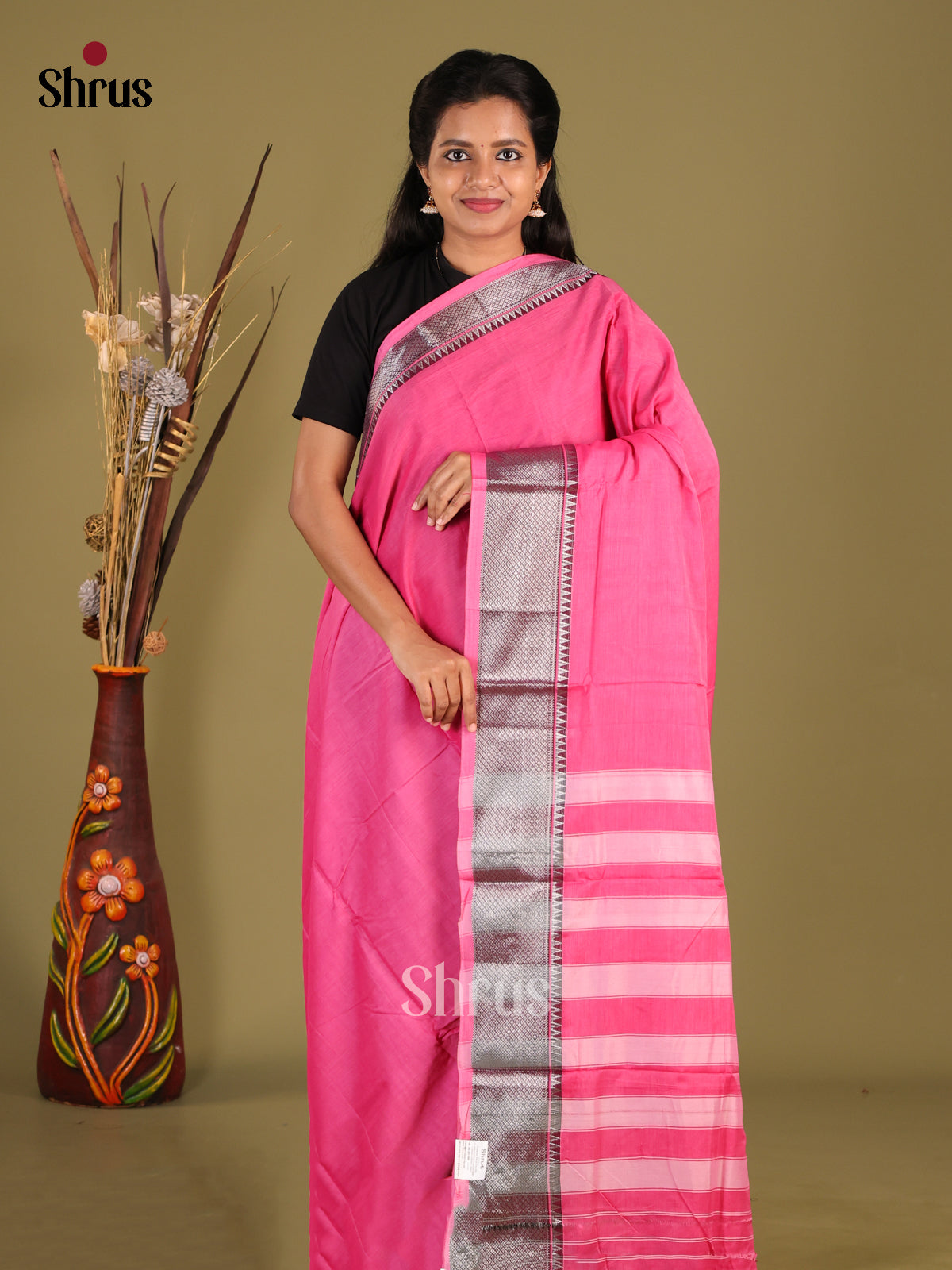 Pink - Narayanpet Cotton Saree