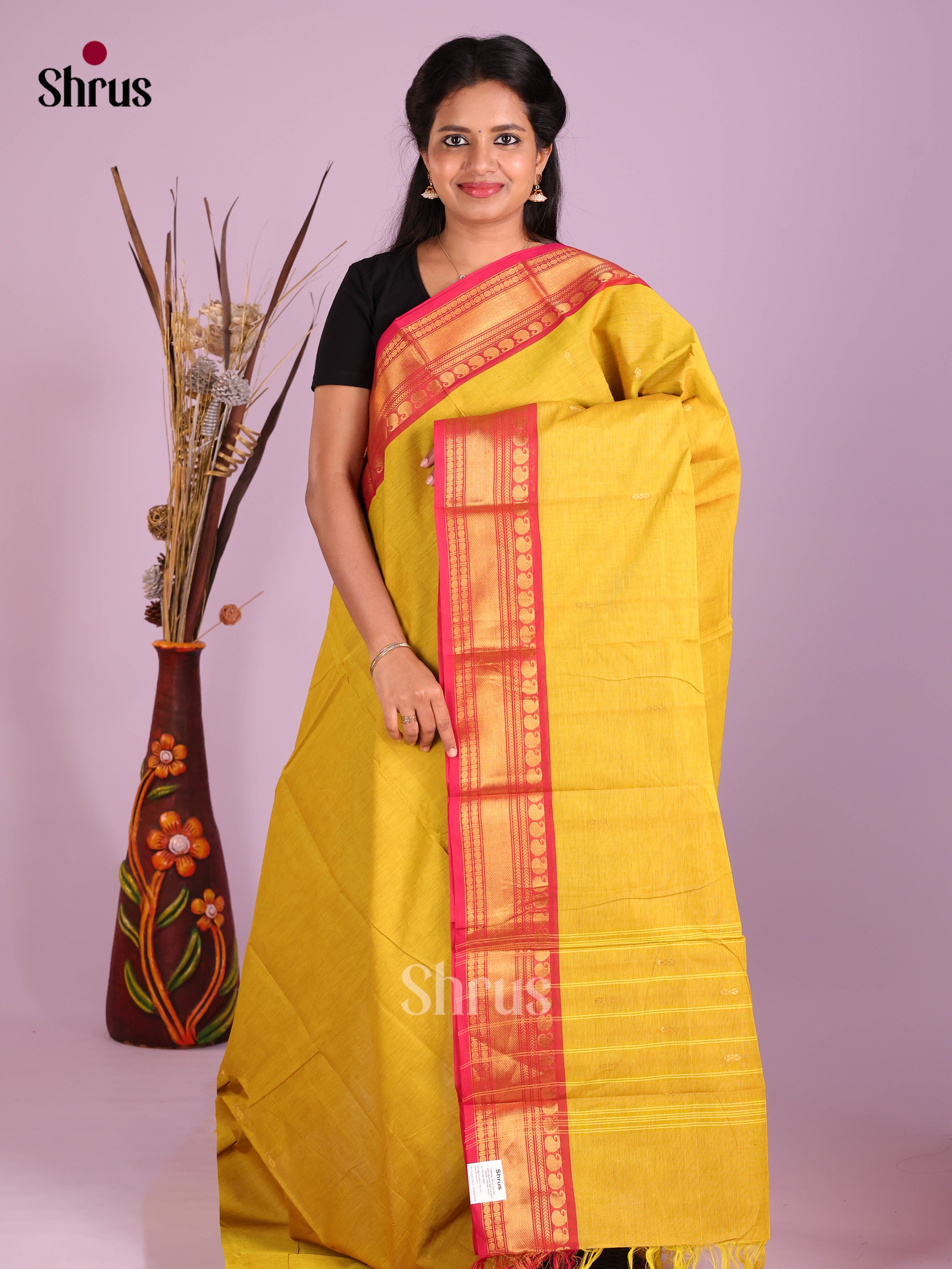 Yellow & Red- Chettinad Cotton Saree