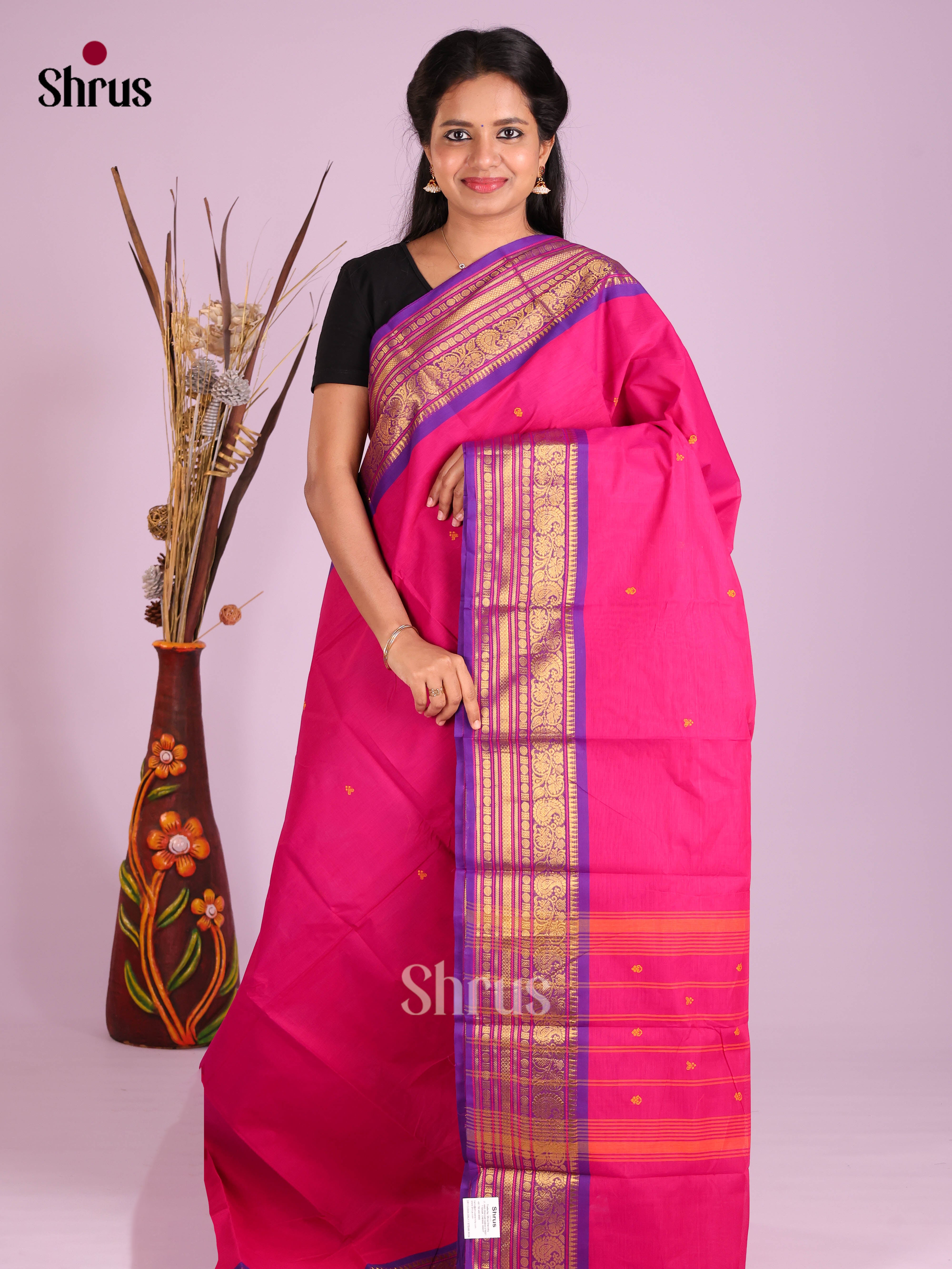 Pink & Purple - Chettinad Cotton Saree