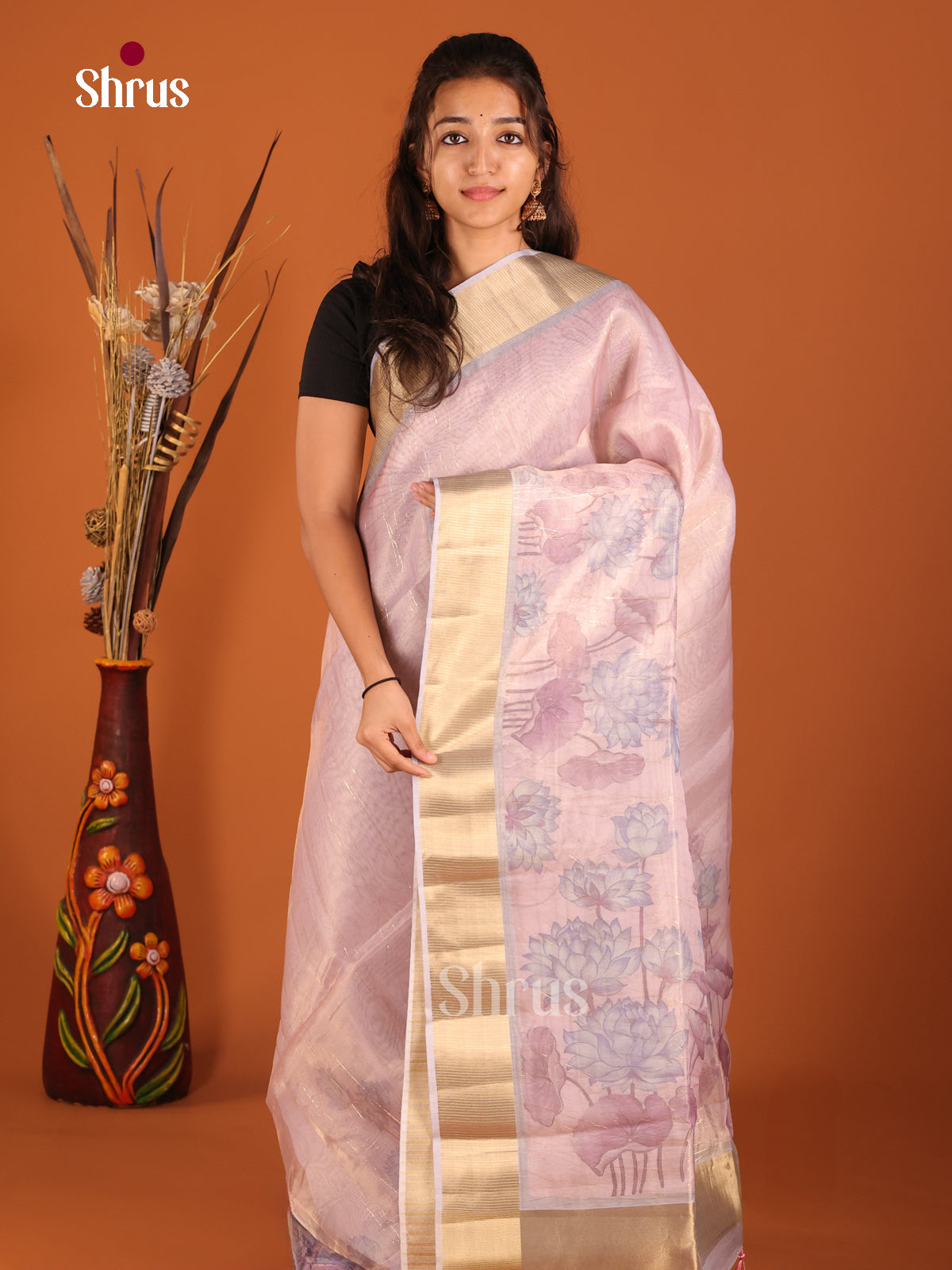 Lavender- Semi Organza Saree